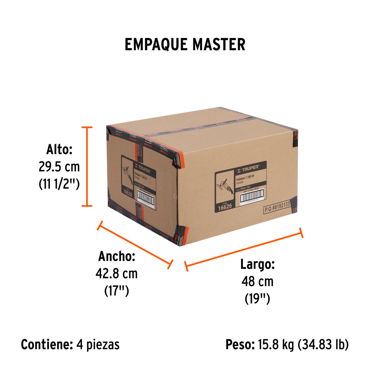 Pulidora para autos, 7", 1,200 W