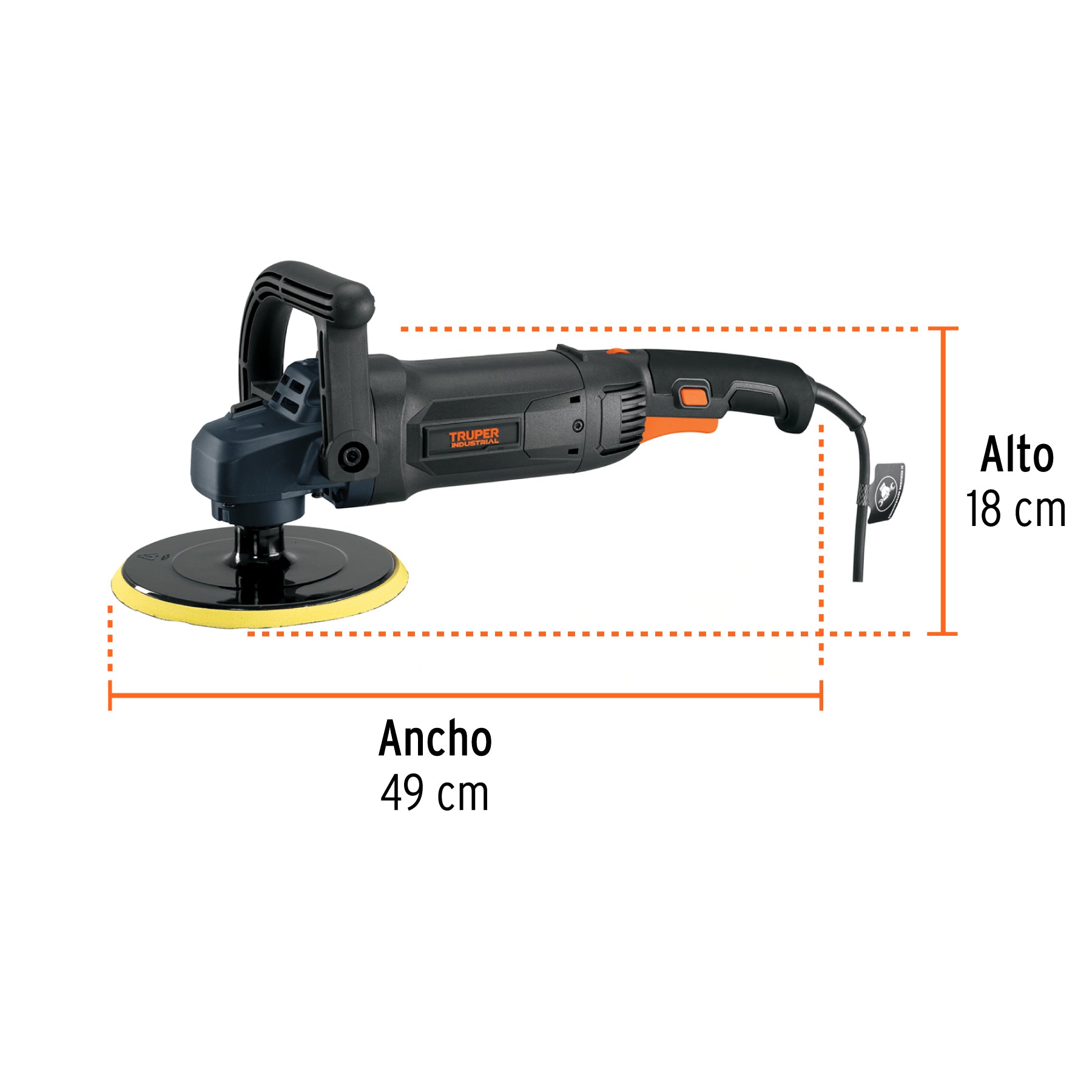 Pulidora industrial para autos, 7", 1,200 W