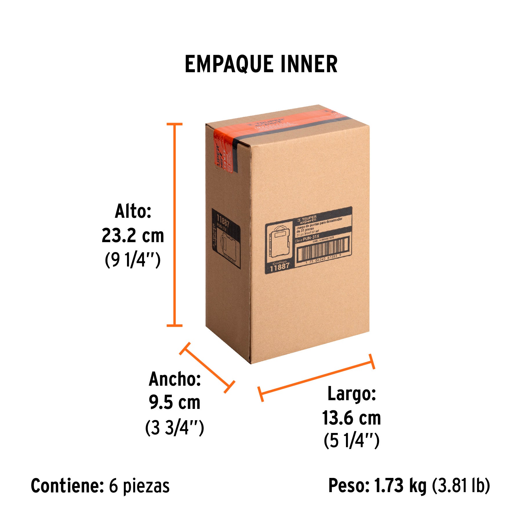 Juego de 31 puntas, 1", S2, Truper Expert