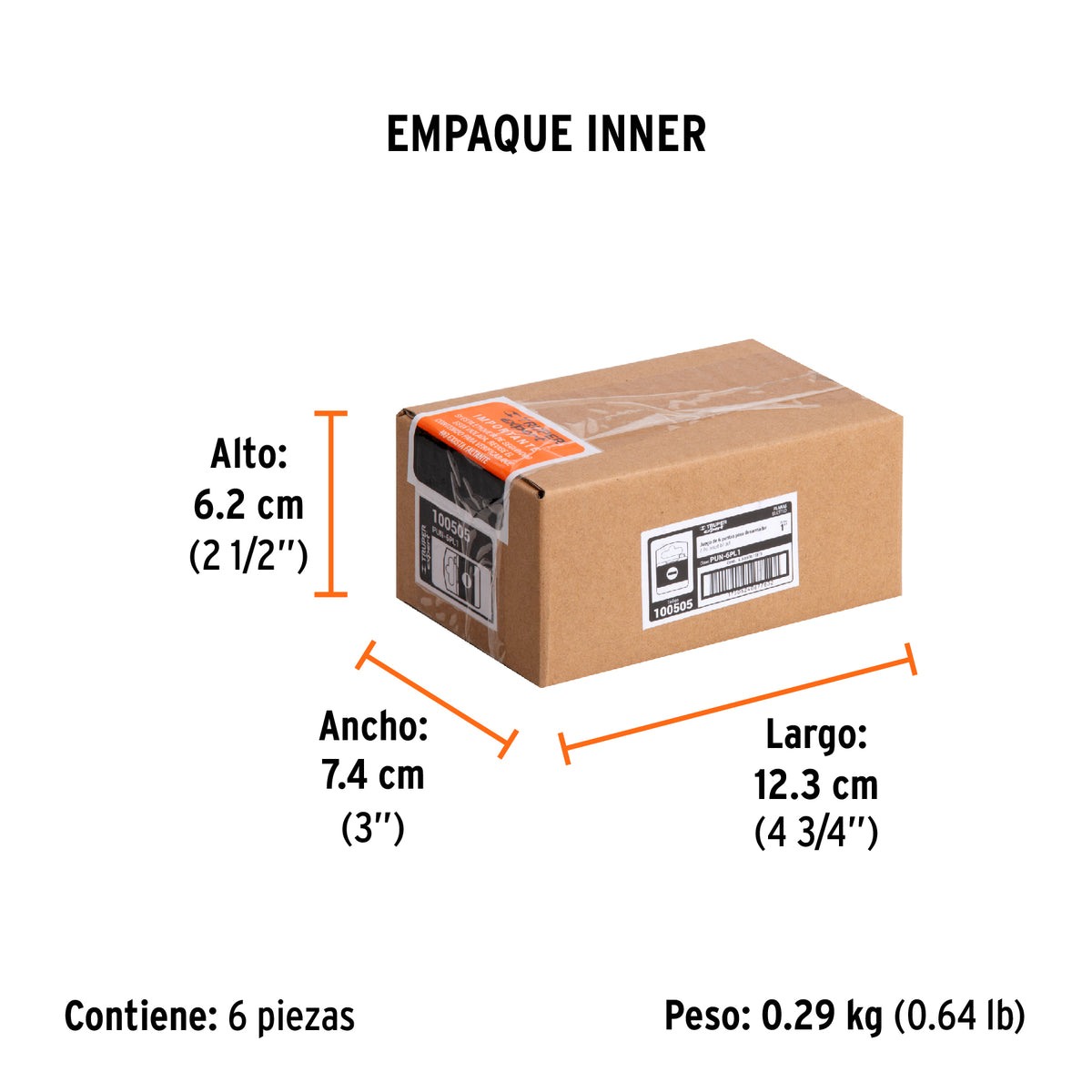 Estuche con 6 puntas planas combinadas largo 1", EXPERT