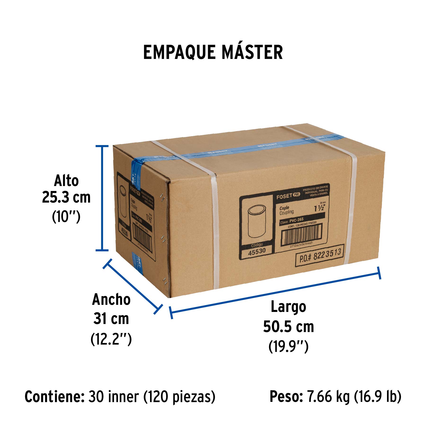 Cople de PVC, 1-1/2"