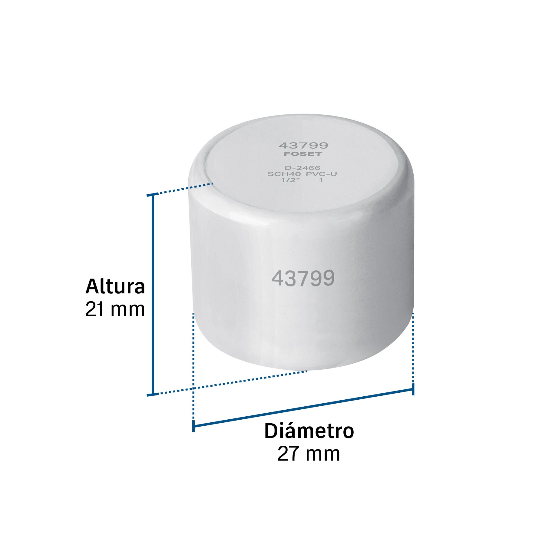 Tapón hembra de PVC 1/2', FOSET