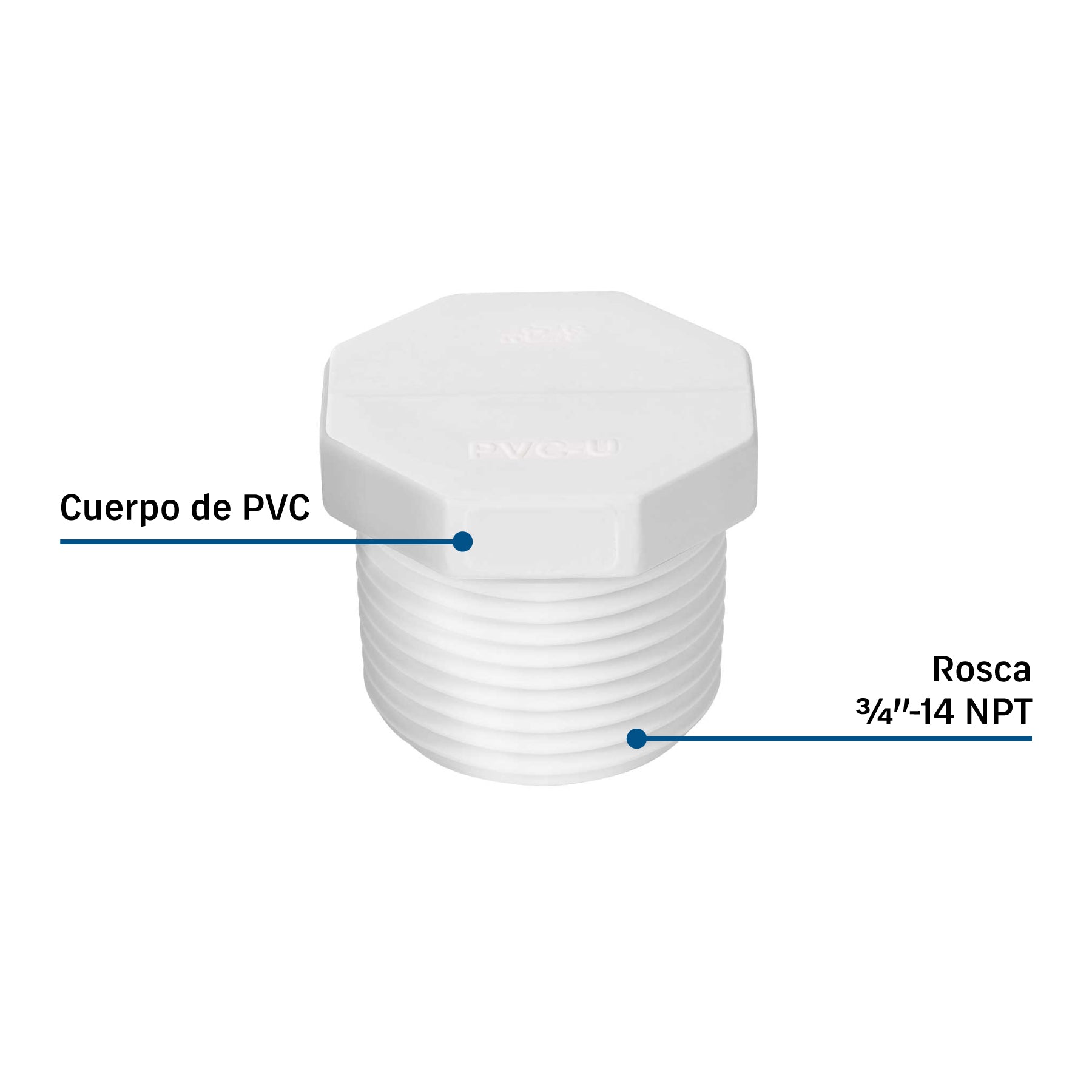 Tapón macho de PVC 3/4', FOSET