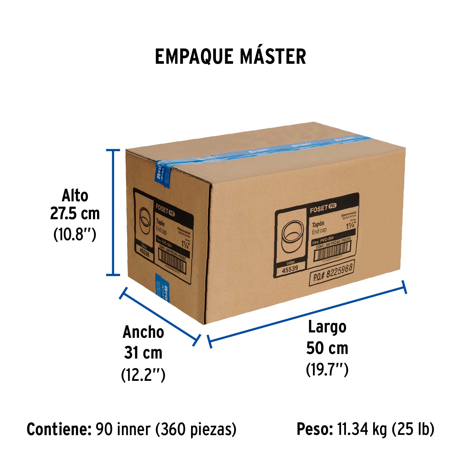 Tapón de PVC, 1-1/4"