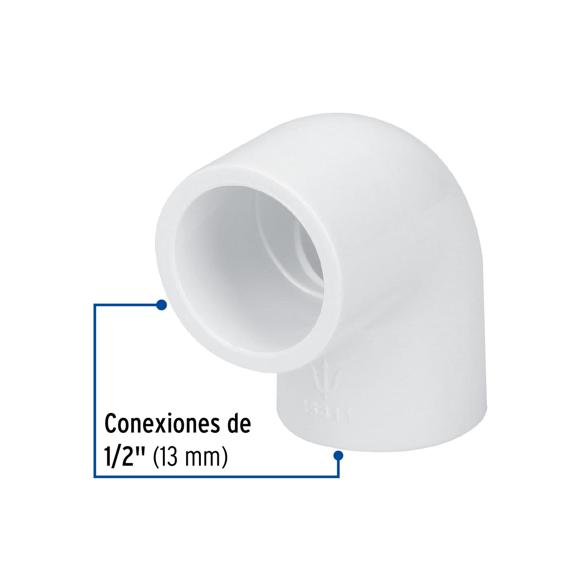 Codo 90° de PVC, 1/2"