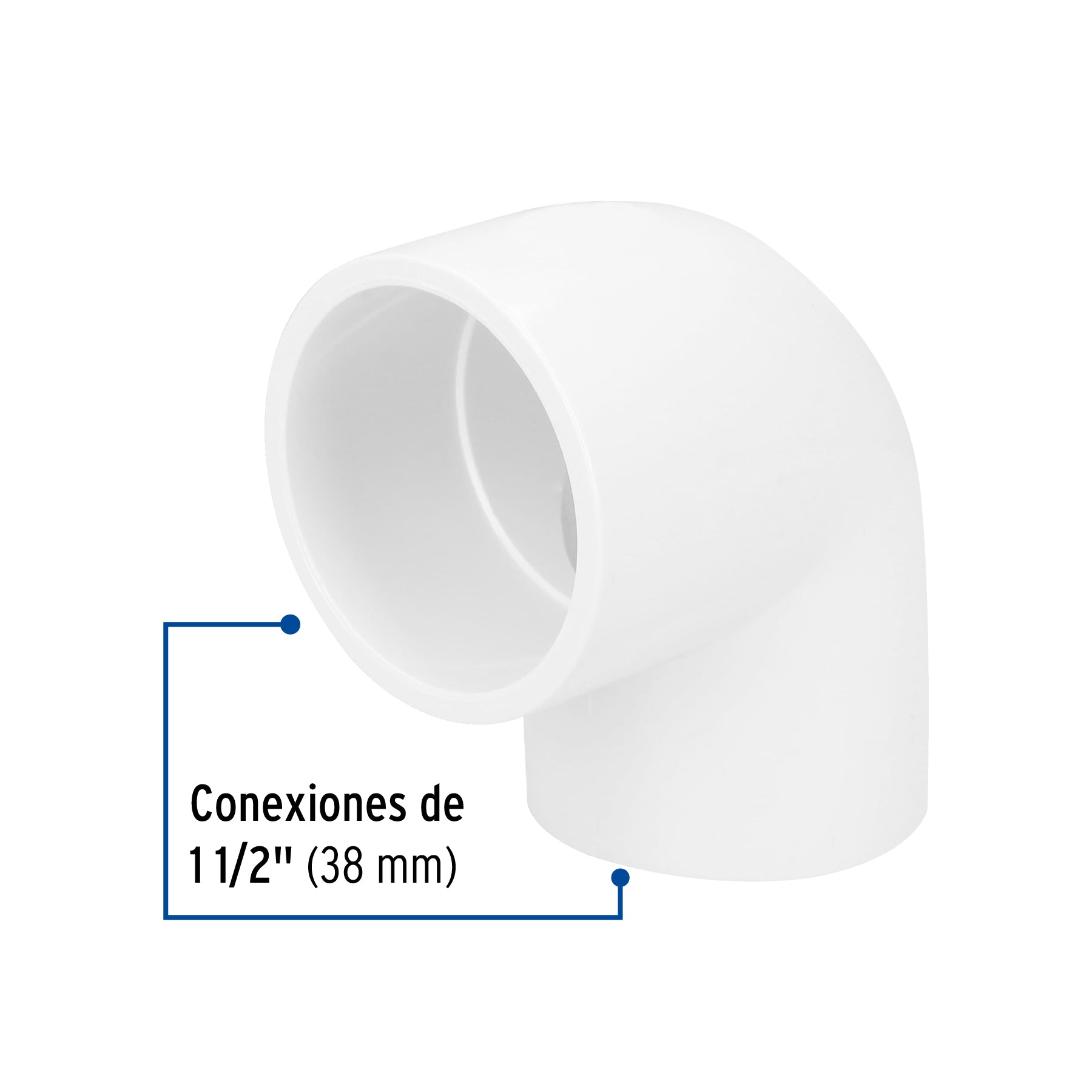 Codo 90° de PVC, 1-1/2"