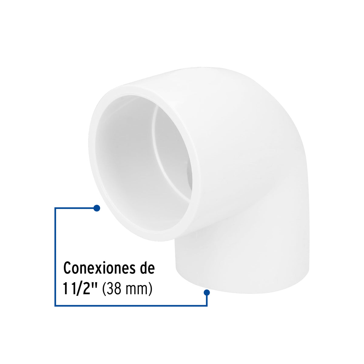 Codo 90° de PVC, 1-1/2"