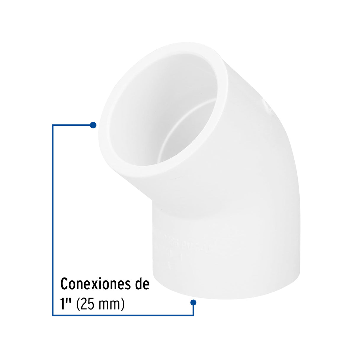 Codo 45° de PVC, 1"
