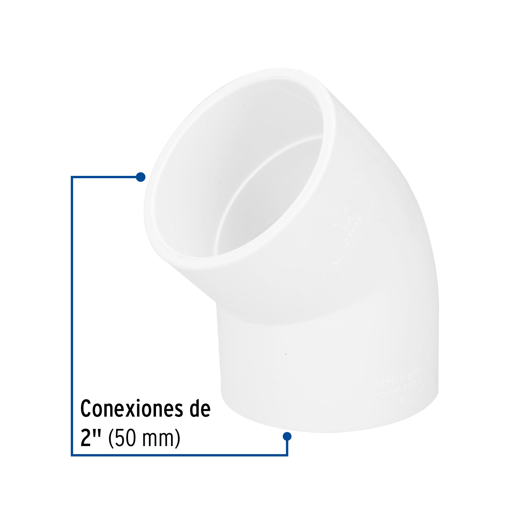 Codo 45° de PVC, 2"