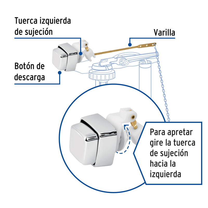Botón de plástico para WC