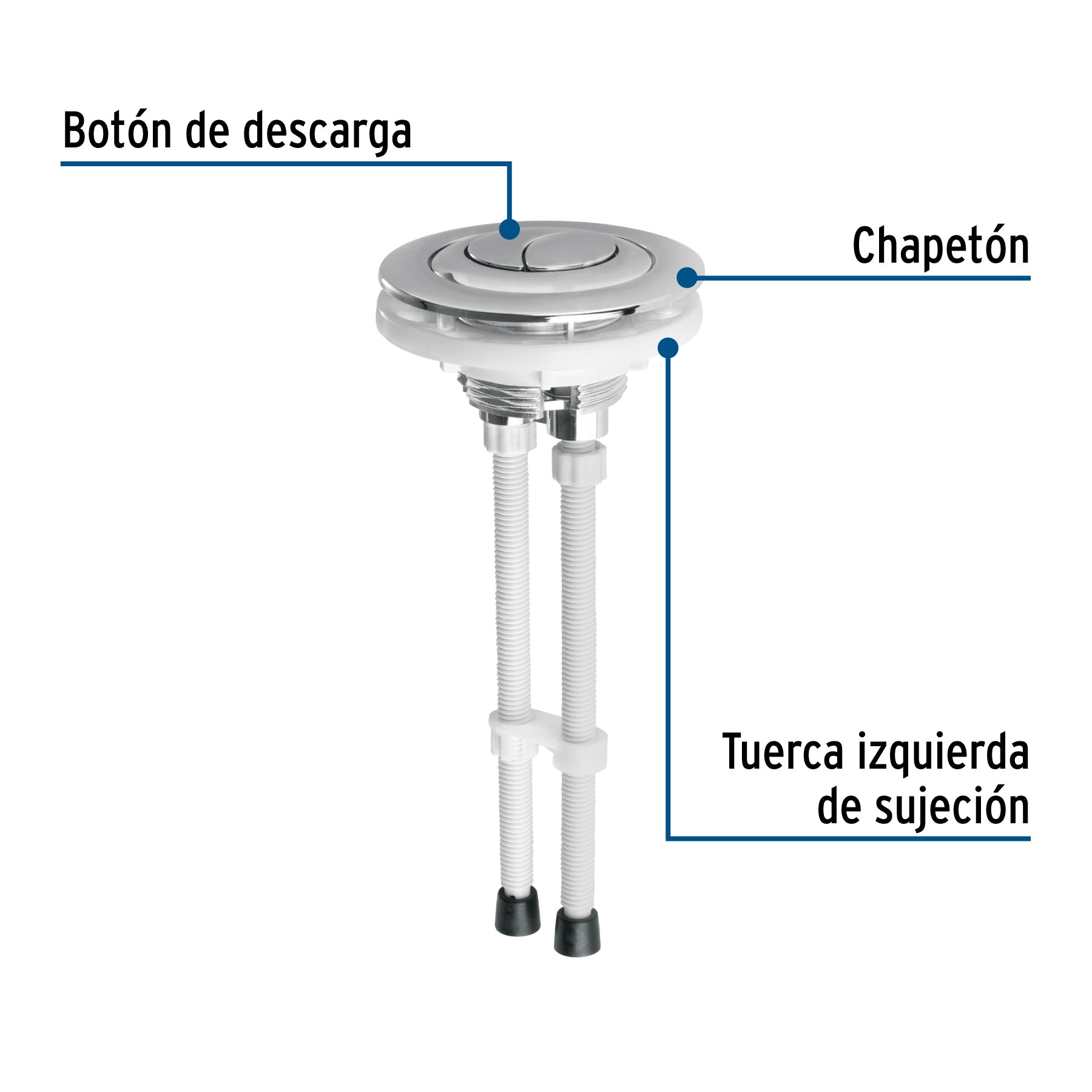 Botón superior universal p/válvula dual para WC, FOSET