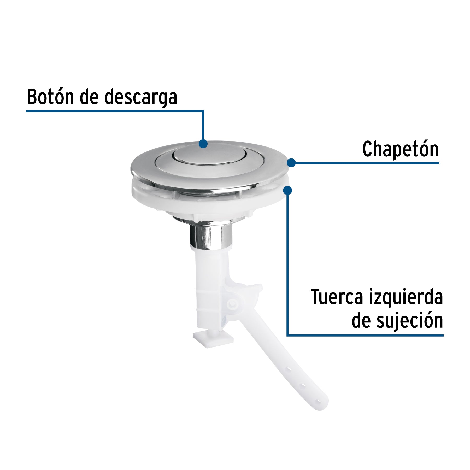 Botón superior universal p/válvula tradicional para WC,FOSET