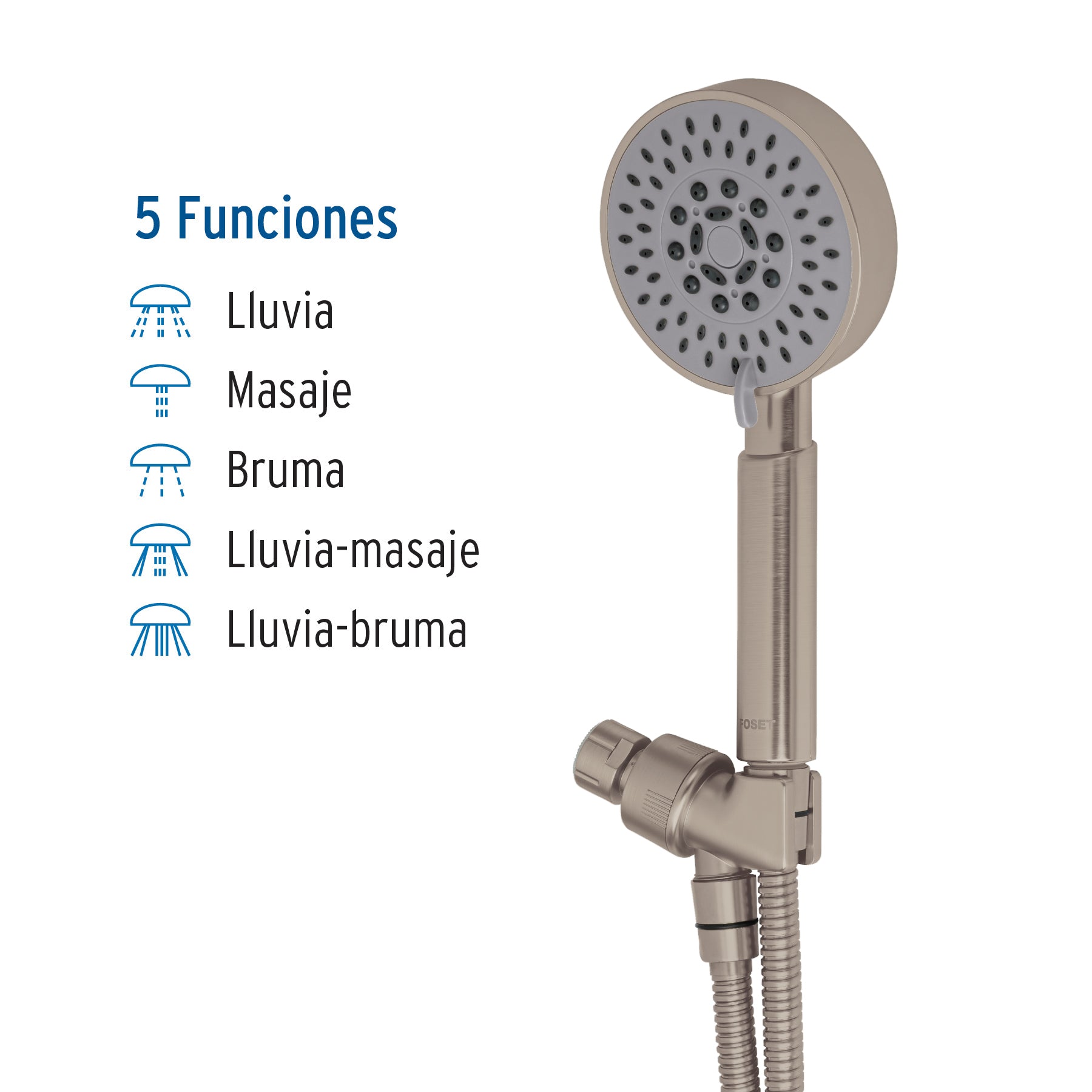 Regadera manual con soporte, satín, Element