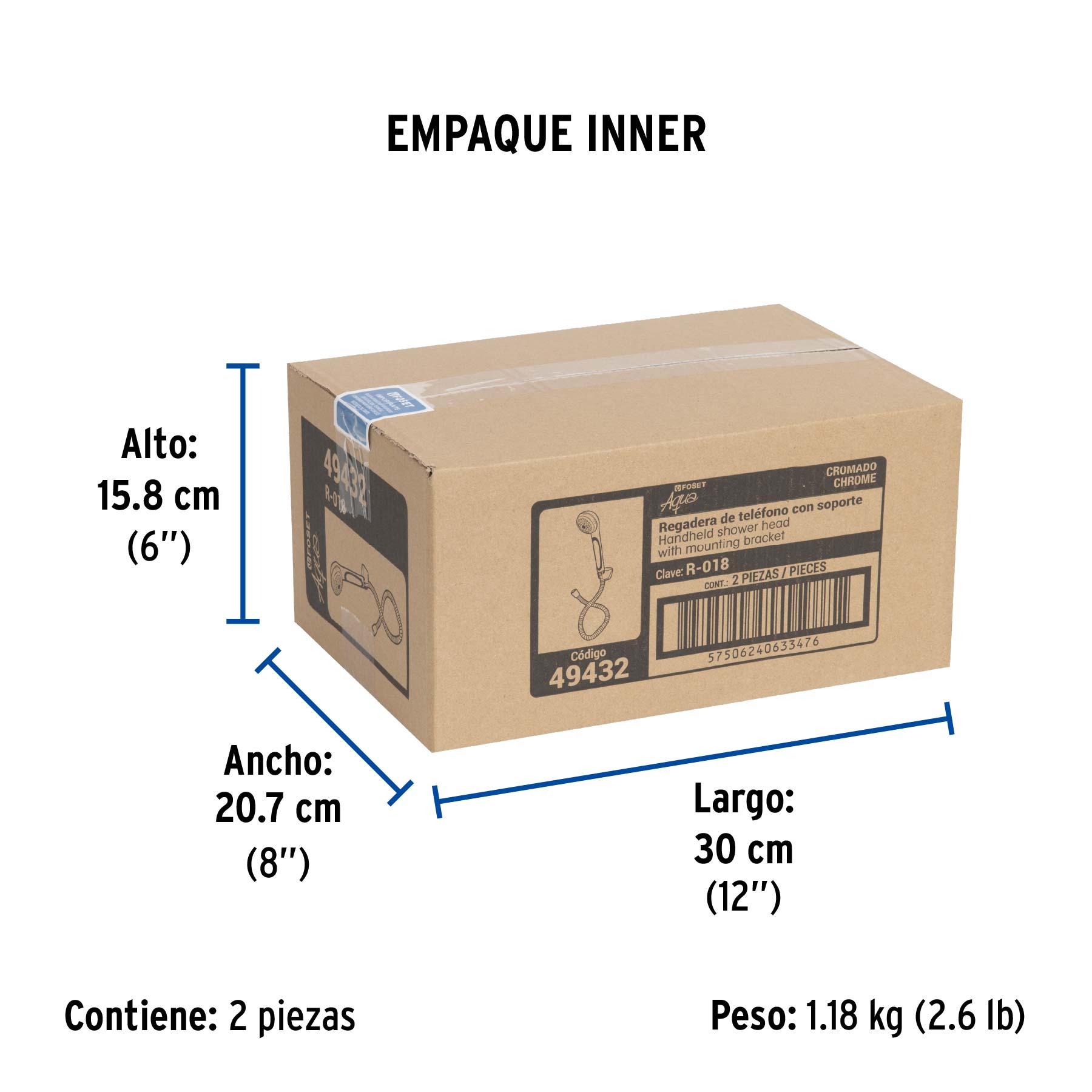 REGADERA MANUAL CON SOPORTE, AQUA