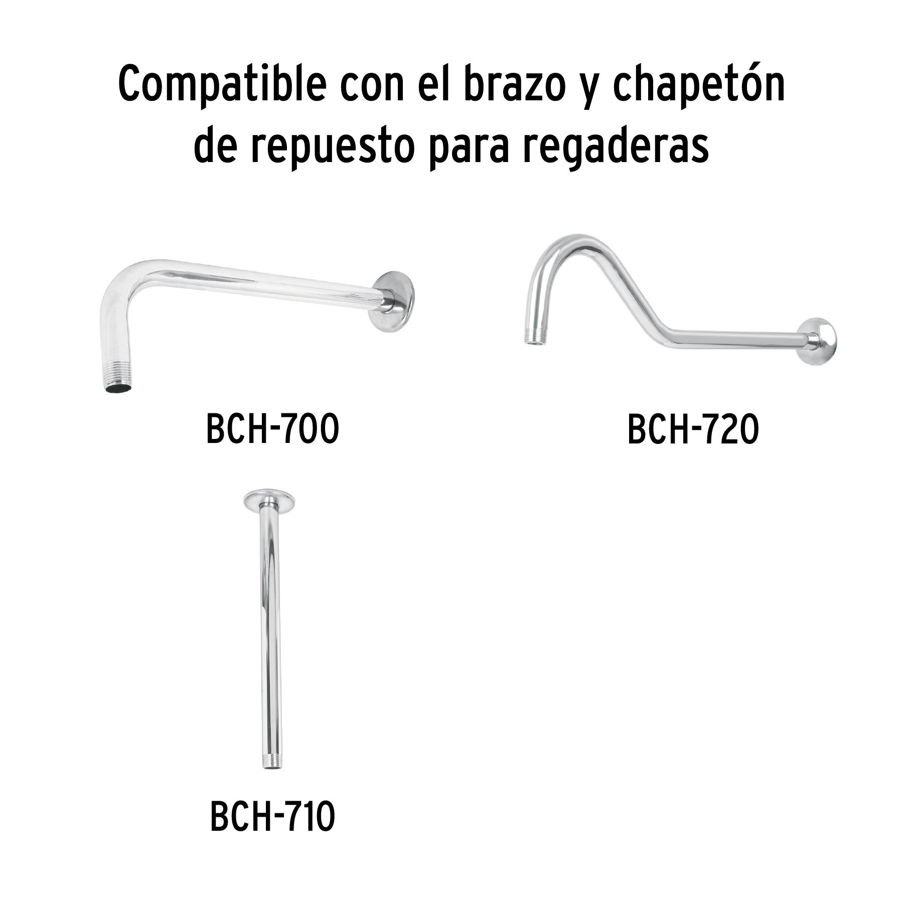 Regadera de latón, 8", sin brazo, satinado, Element