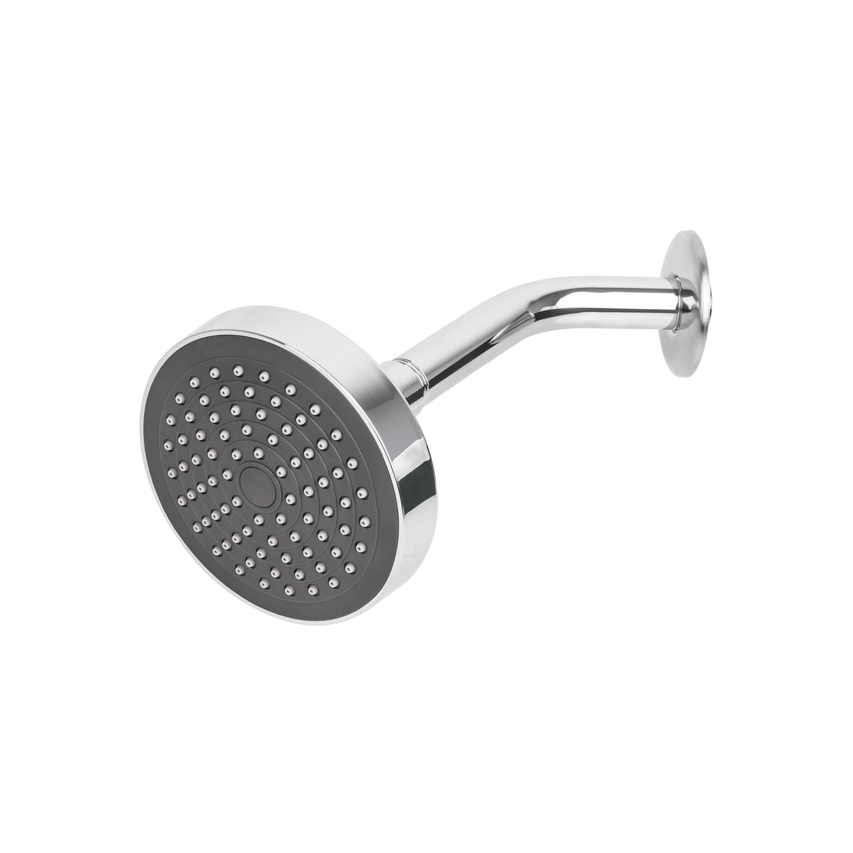 Regadera redonda, ABS, 4-1/4", con brazo, Basic