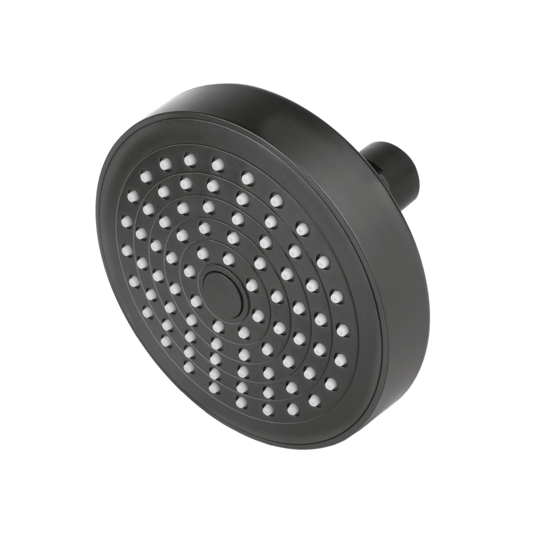 Regadera redonda de ABS 4-1/4' sin brazo, negro, Basic