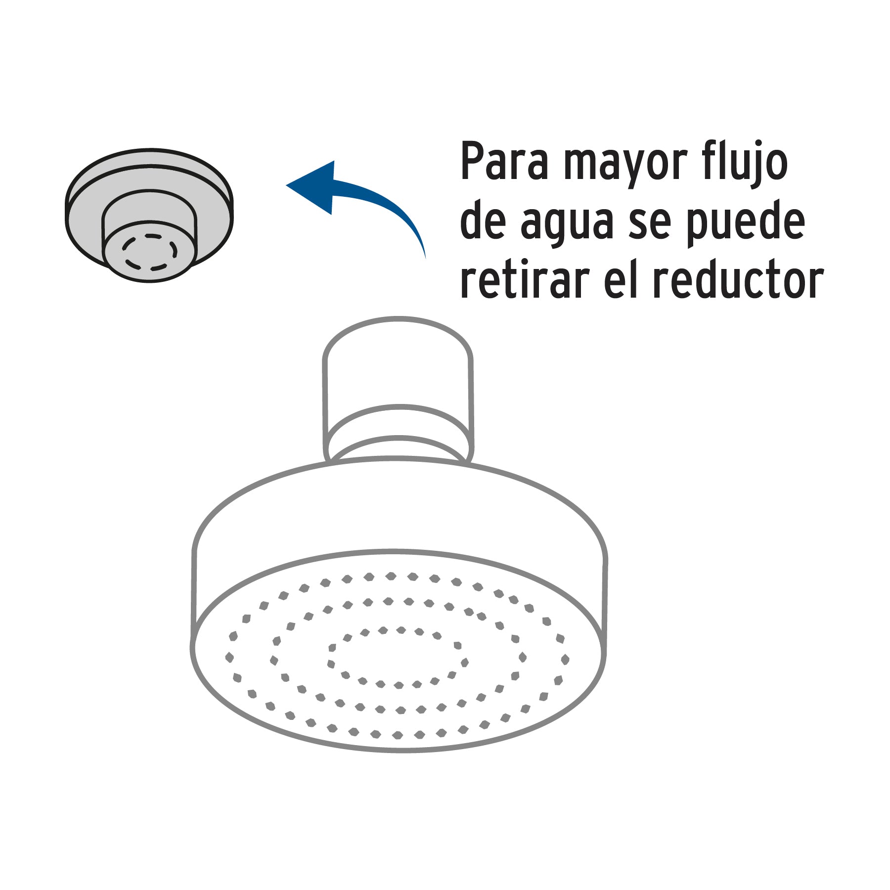 Regadera redonda de ABS 4-1/4' sin brazo, negro, Basic