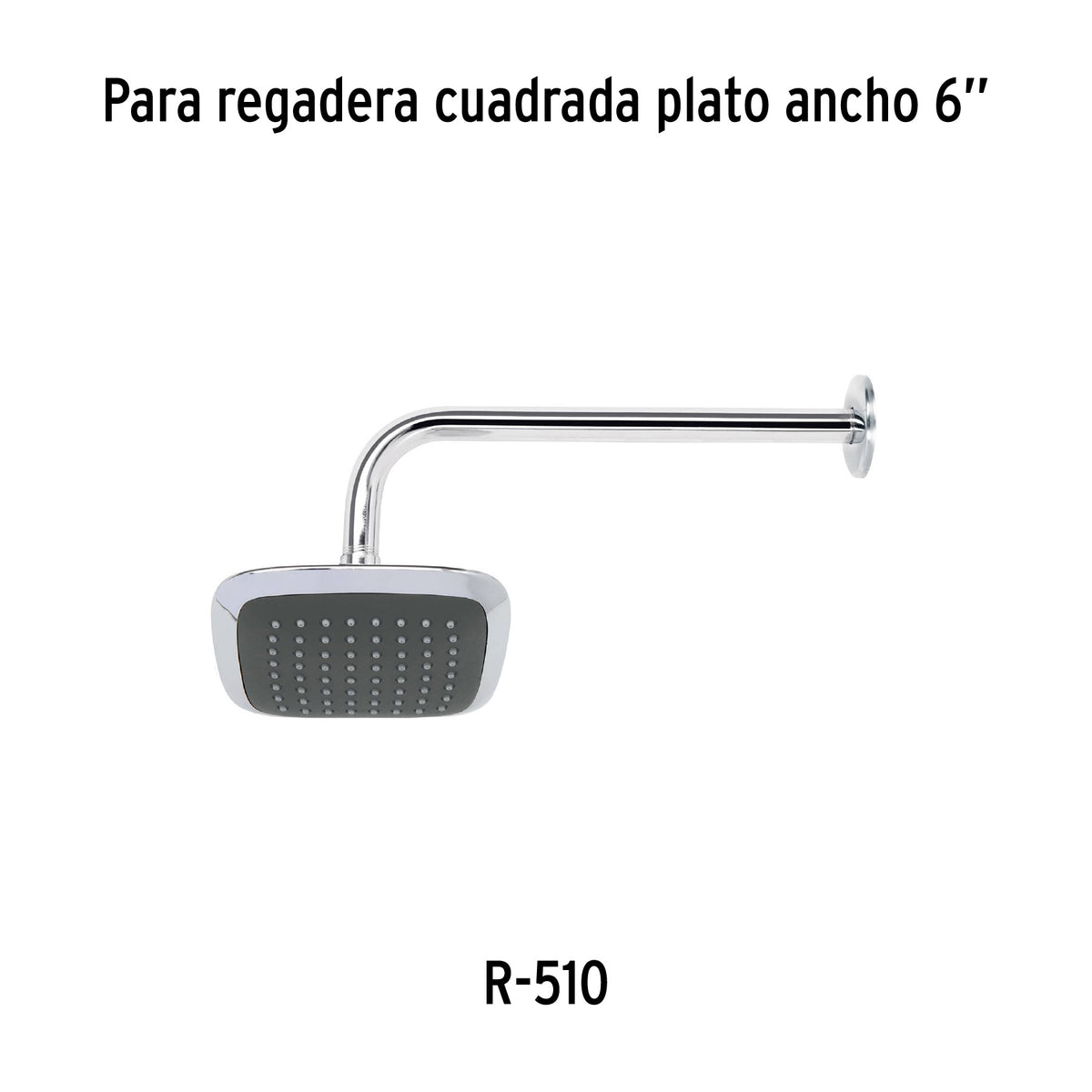 Regadera redonda, plástica, 6", sin brazo, Aero