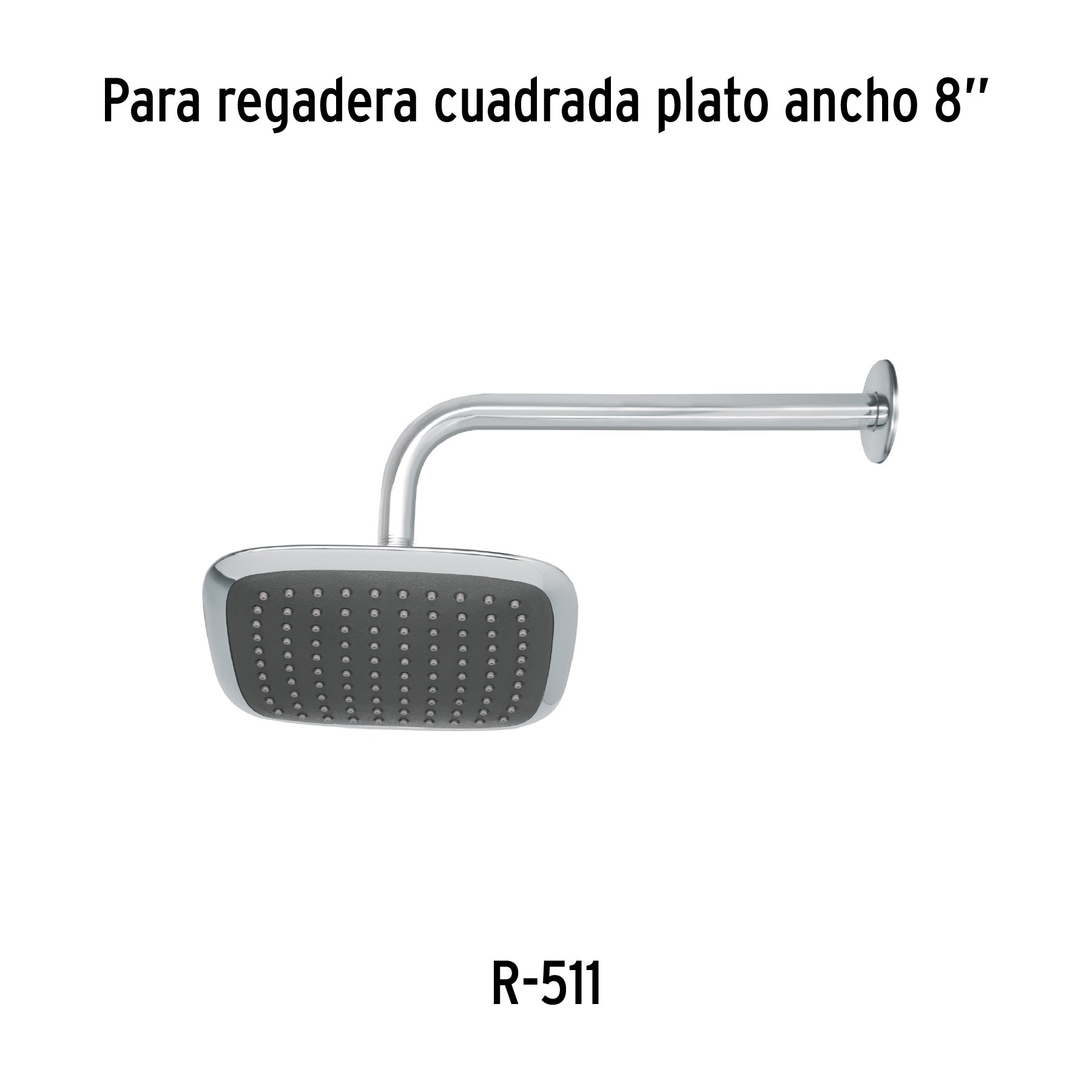 Regadera cuadrada, plástica, 8", sin brazo, Aero