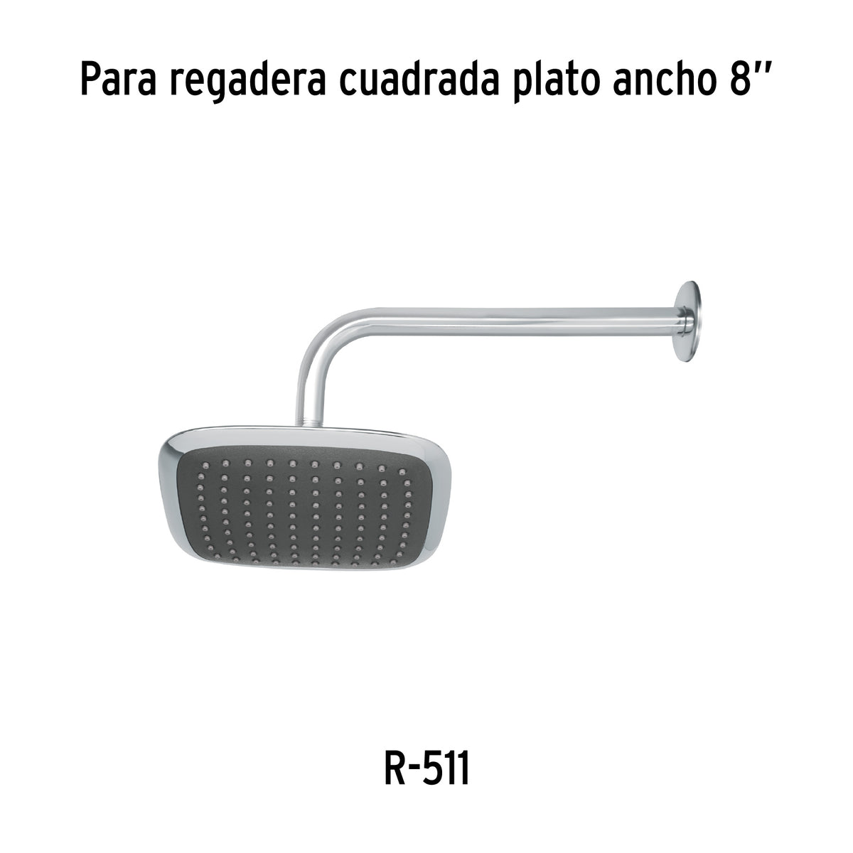 Regadera cuadrada, plástica, 8", sin brazo, Aero