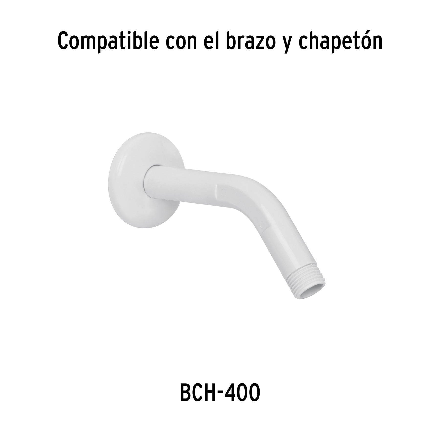 Regadera redonda sin brazo de ABS, 2-1/2', Blanca, Basic