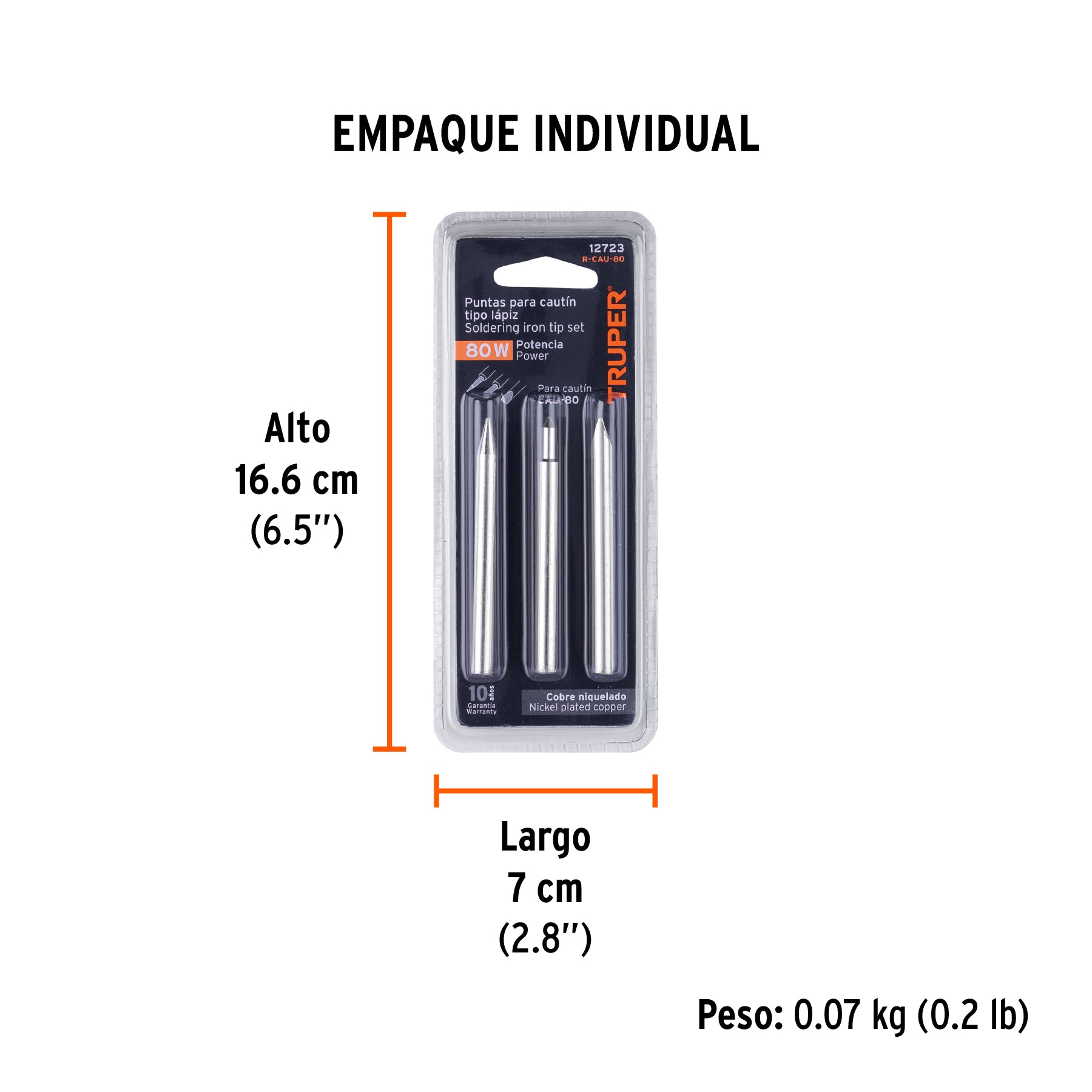 Puntas de repuesto para cautín tipo lápiz CAU-80, 3 piezas