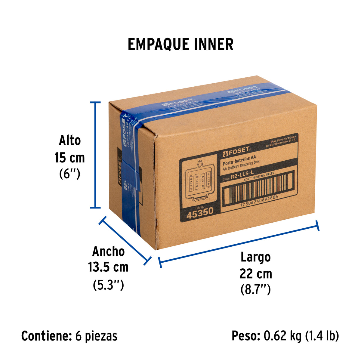 Caja porta pilas para llave de sensor LLS-L