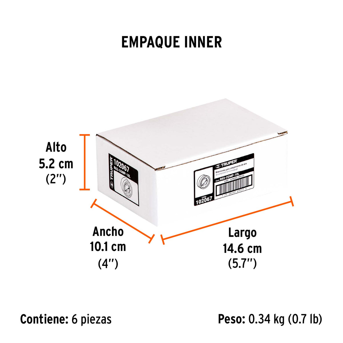 Manómetro para compresores Grupo 1, Truper