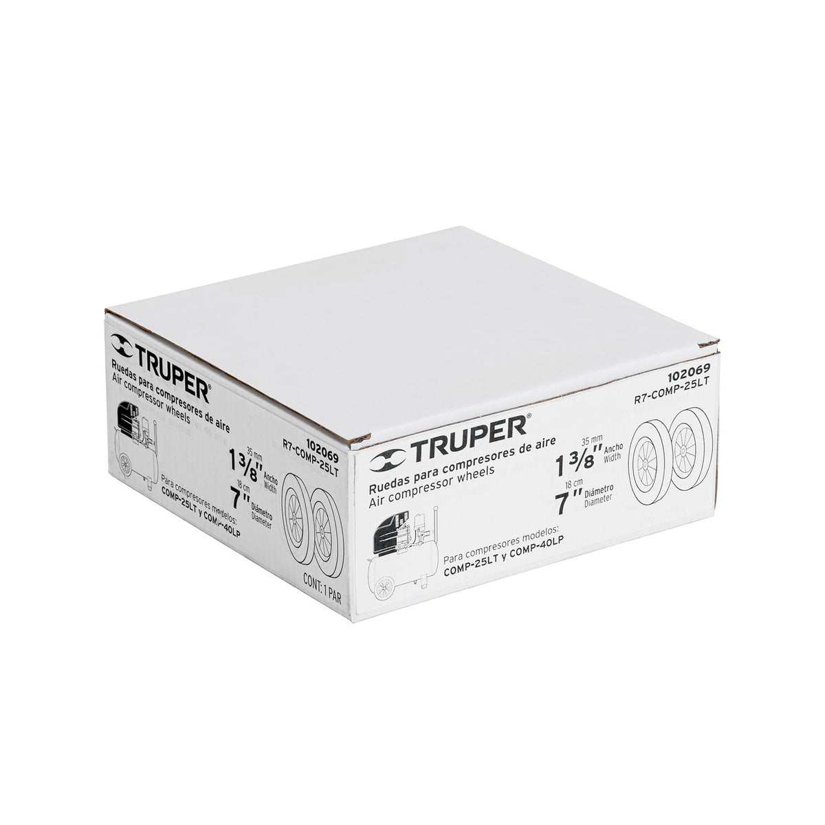 2 ruedas 1-3/8' para compresores Grupo 3, Truper