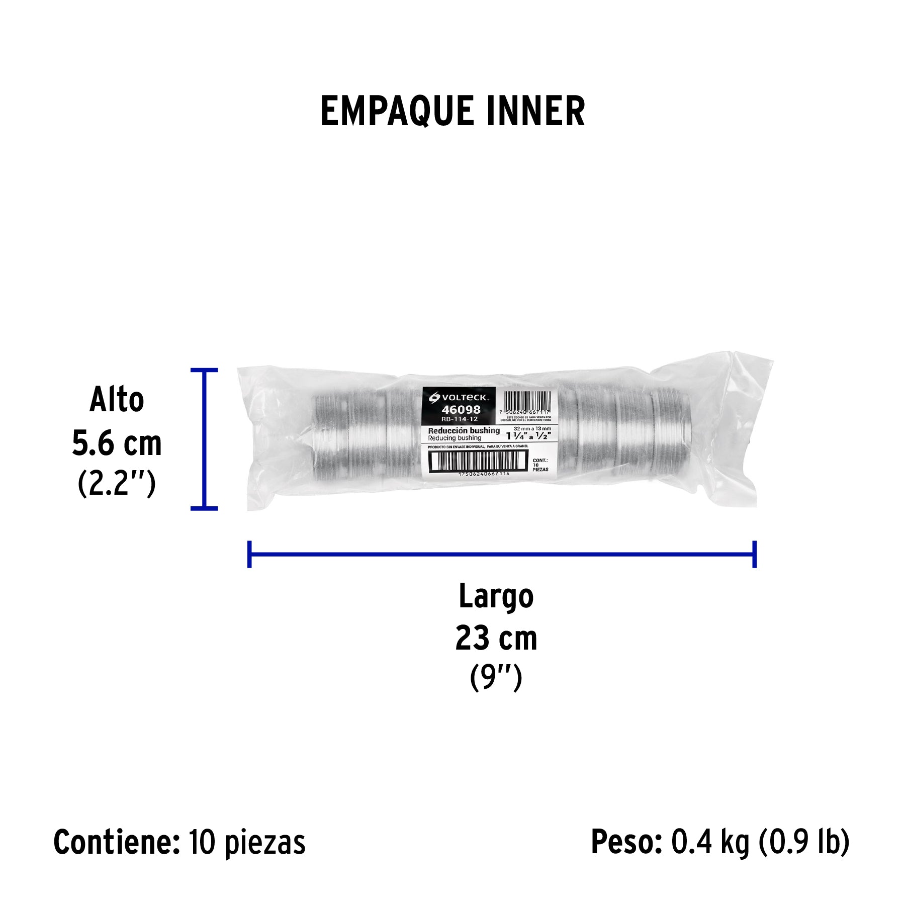 Reducción bushing 1-1/4" a 1/2"