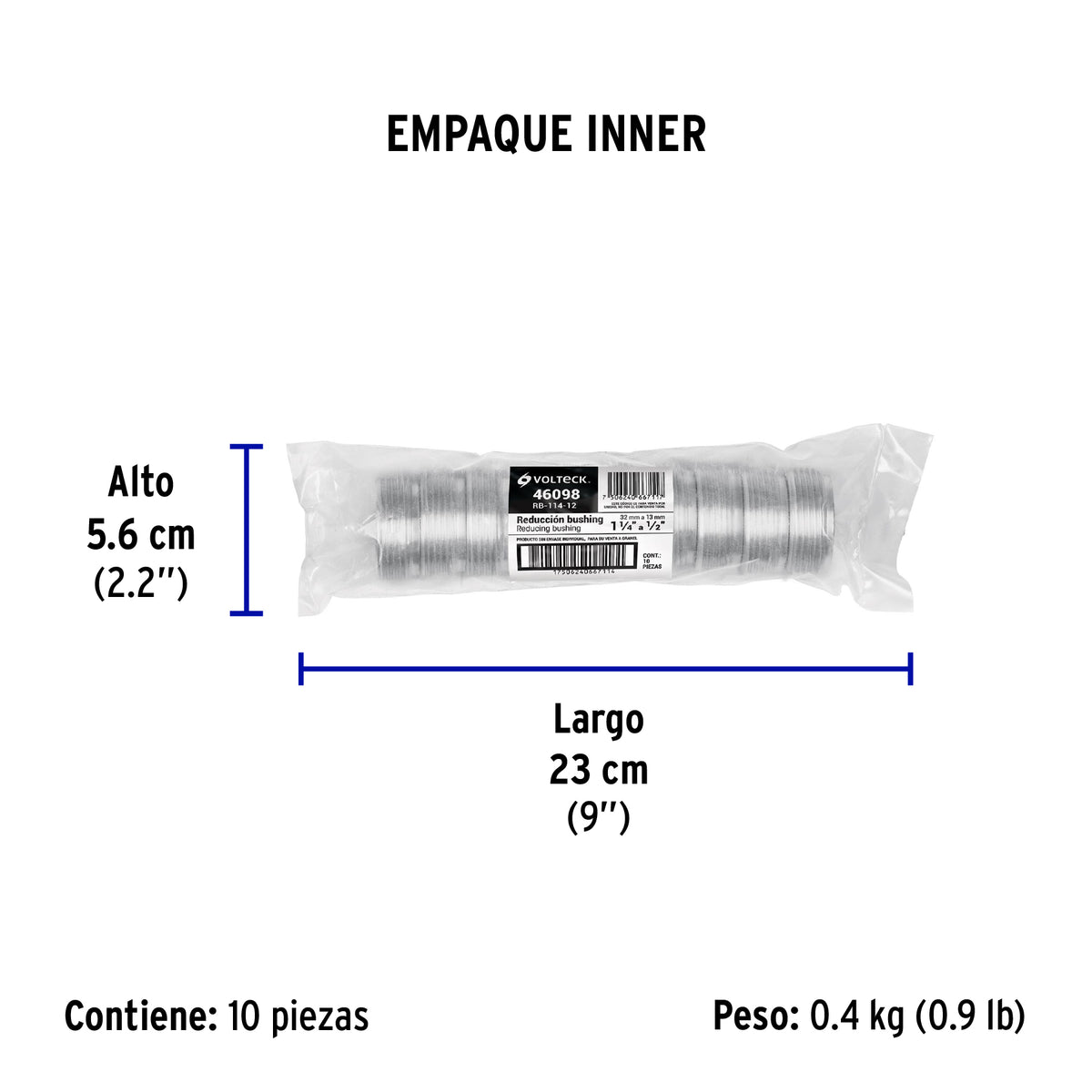 Reducción bushing 1-1/4" a 1/2"