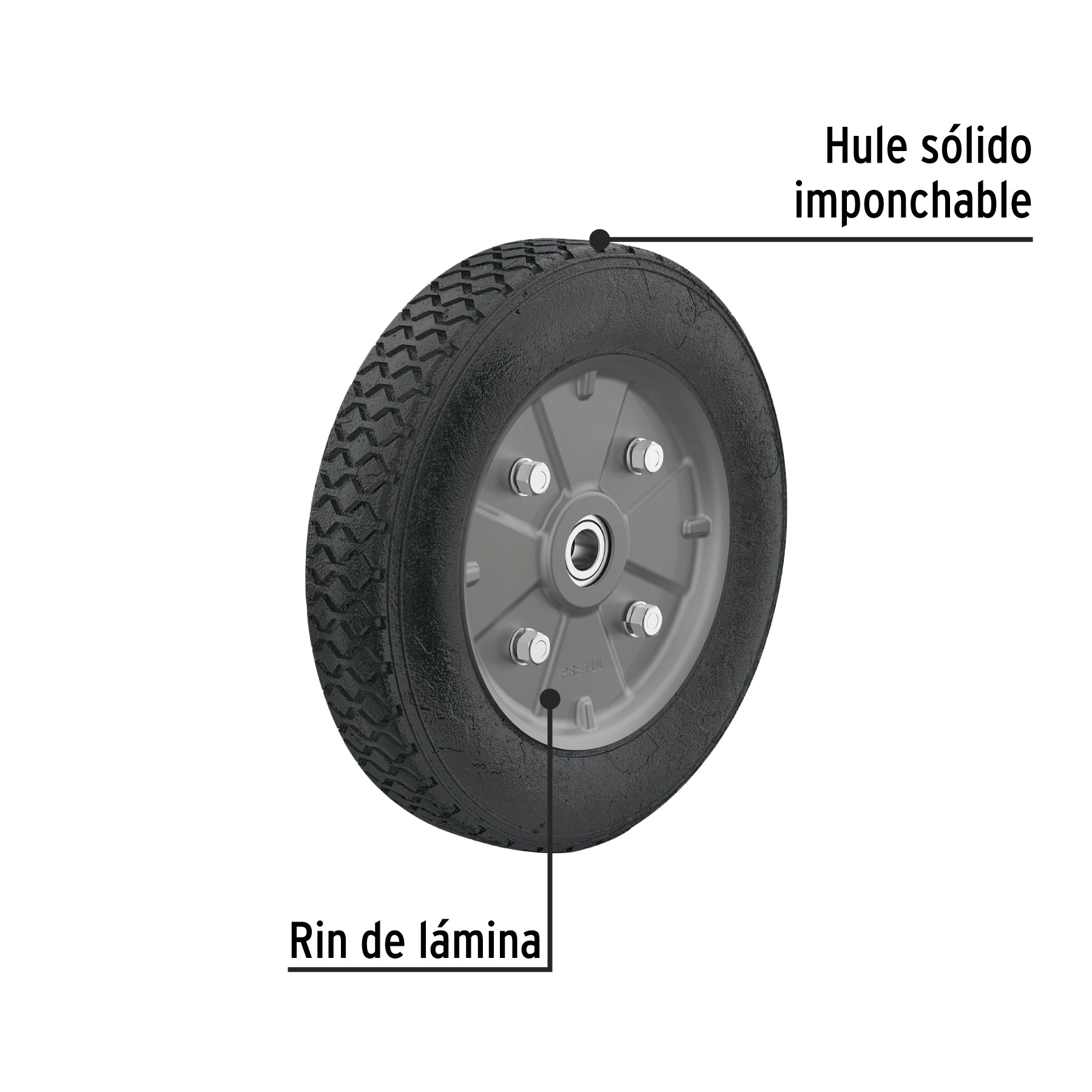 Rueda para diablo 10", doble balero