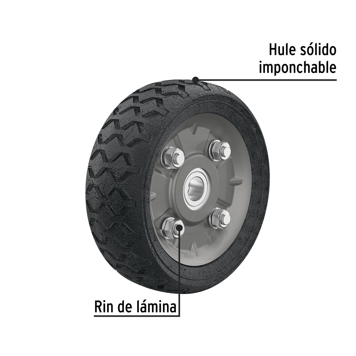 Rueda para diablo 6", doble balero