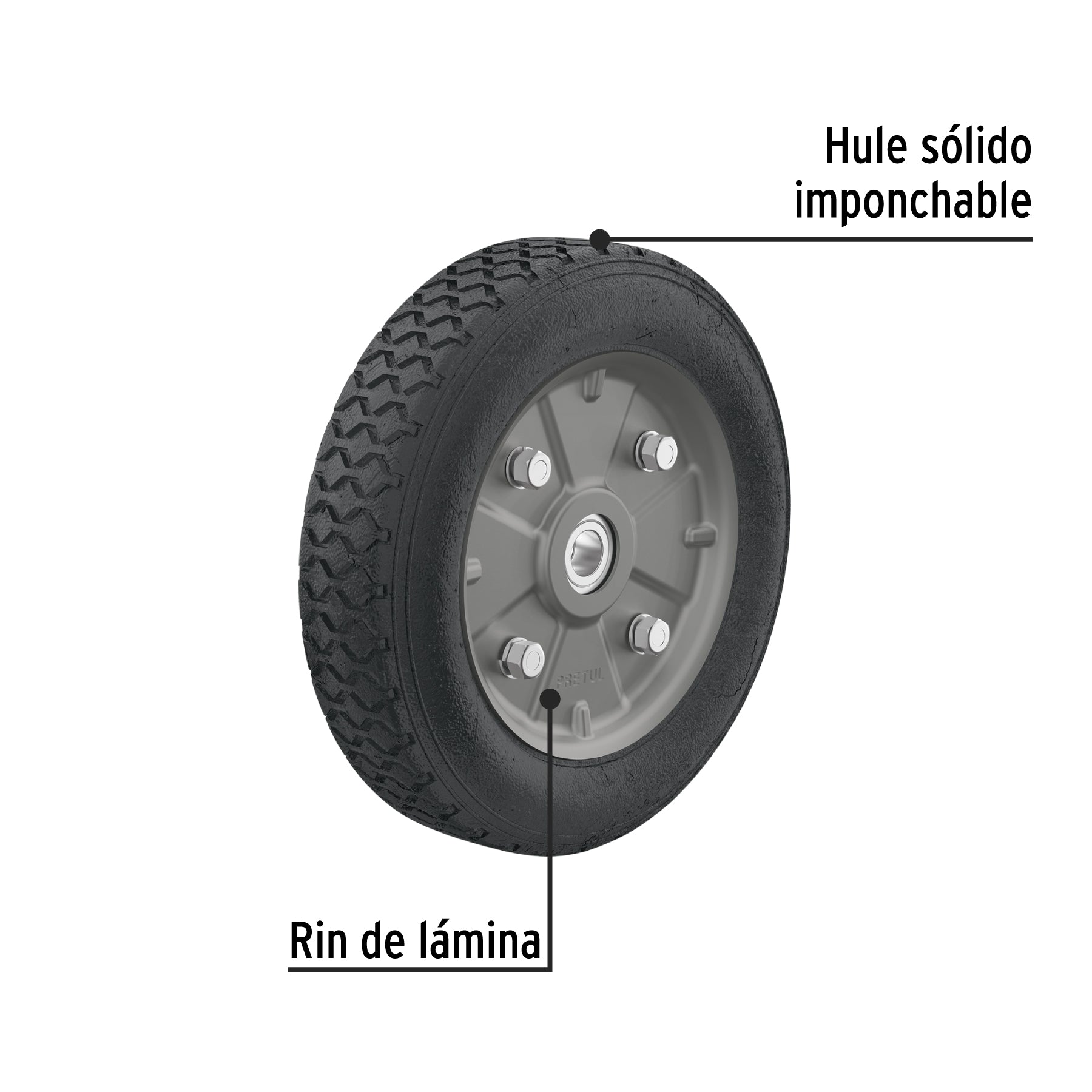 Rueda para diablo 9", doble balero