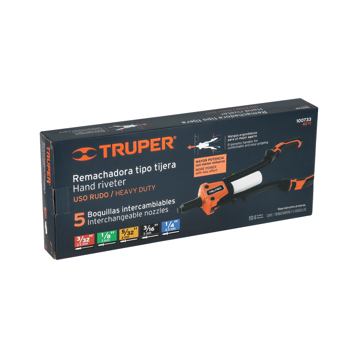 Remachadora de uso rudo tipo tijera, 13", TRUPER