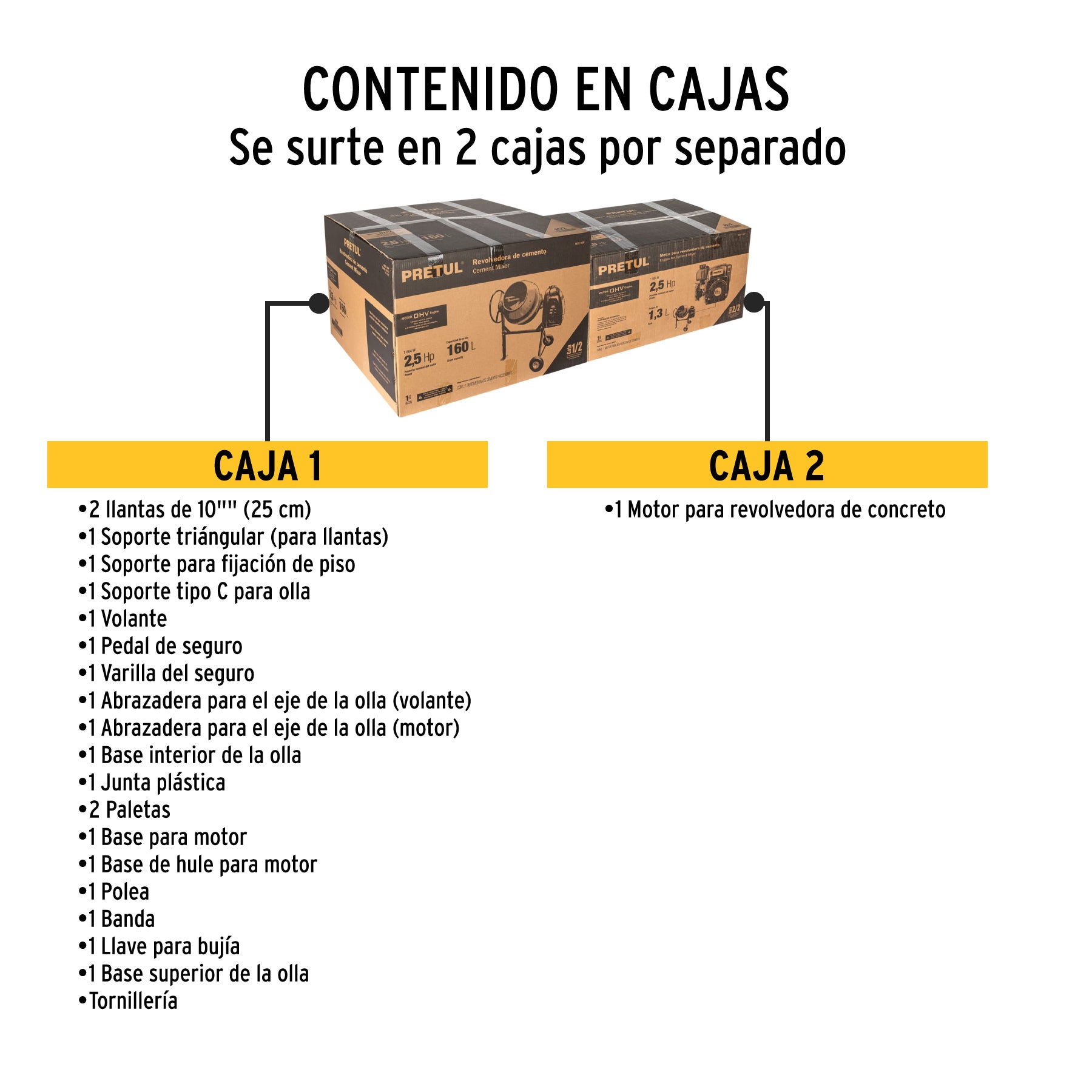 Revolvedora de cemento a gasolina, 1/2 saco, 160 l, Pretul