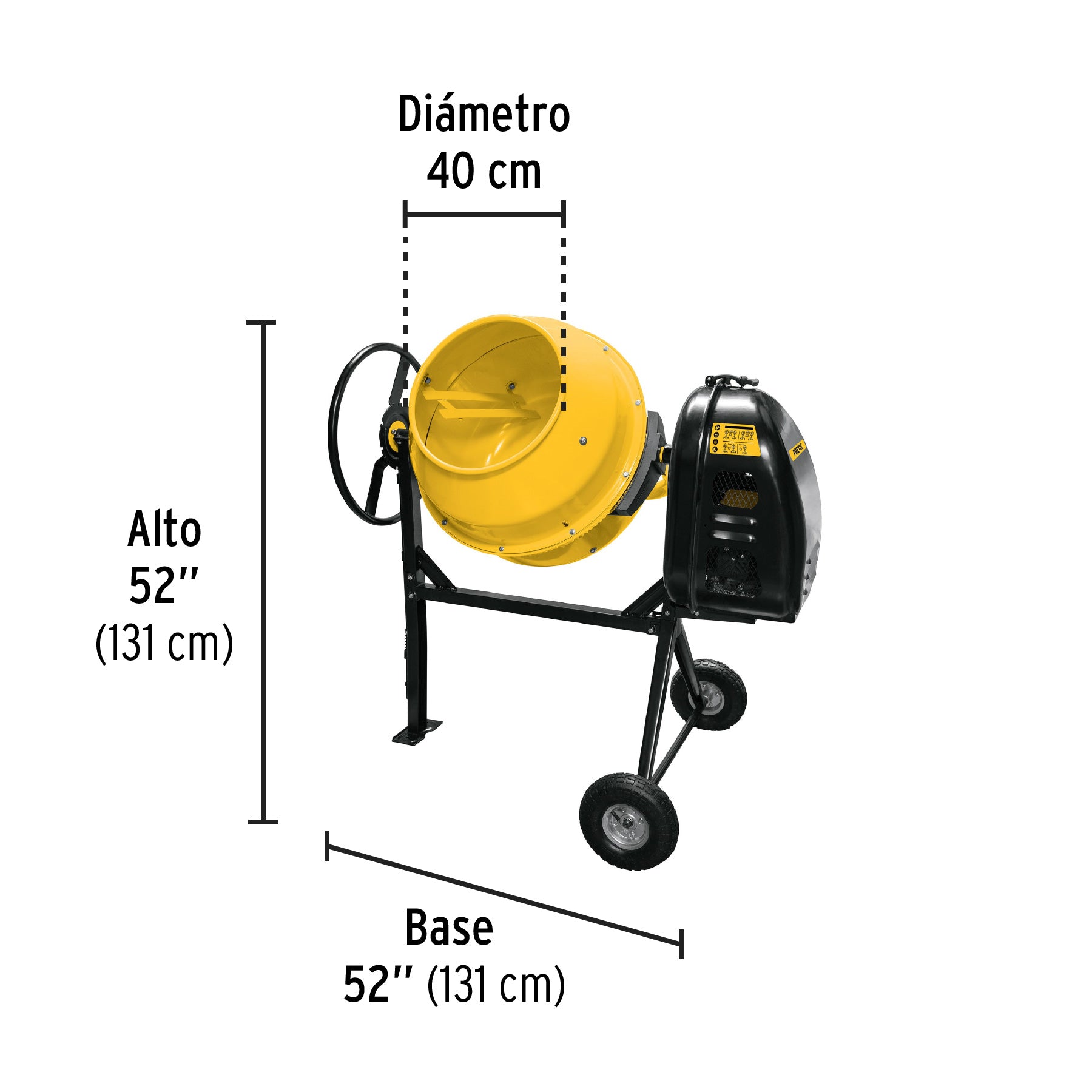 Revolvedora de cemento a gasolina, 1/2 saco, 160 l, Pretul
