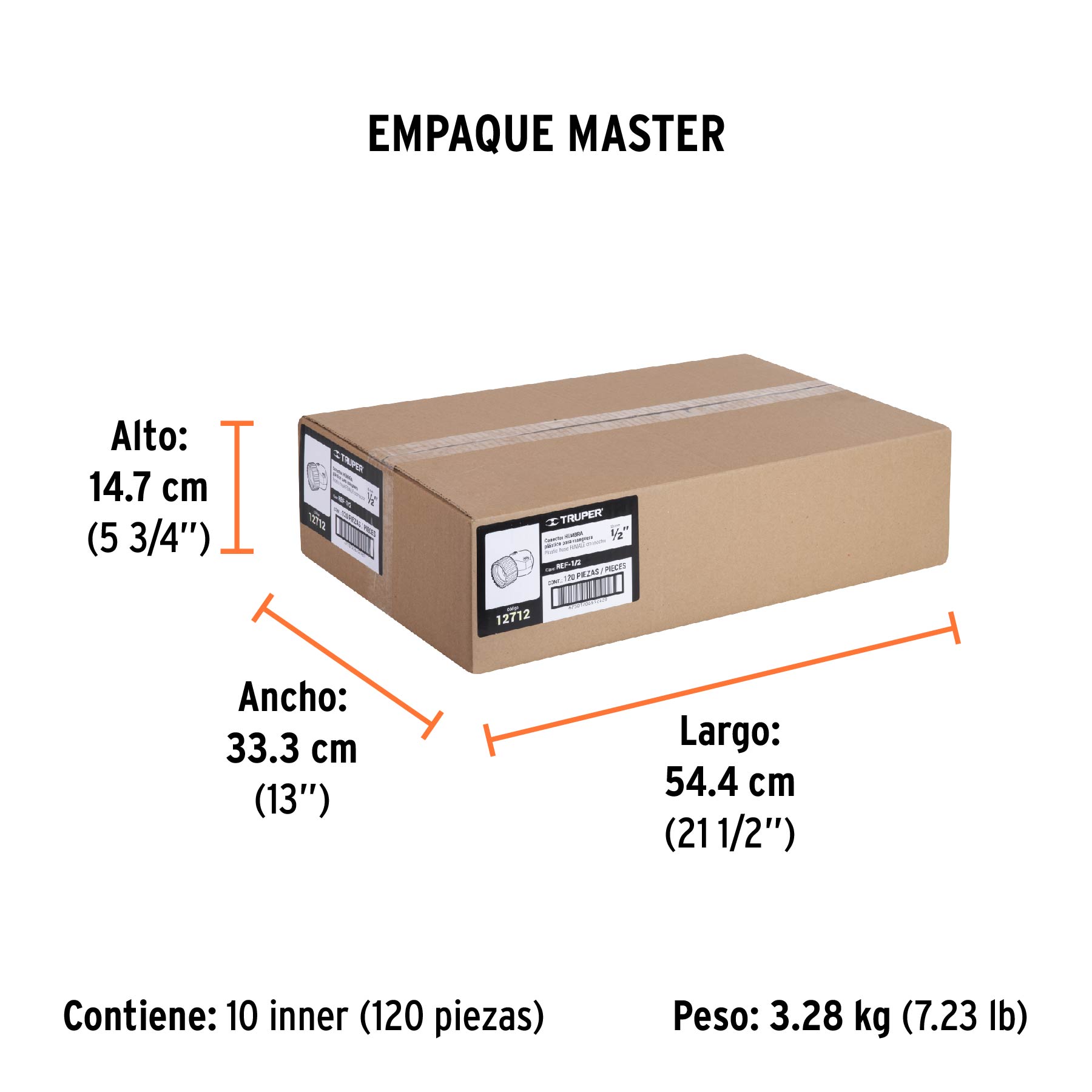 Conector plástico, hembra 1/2"