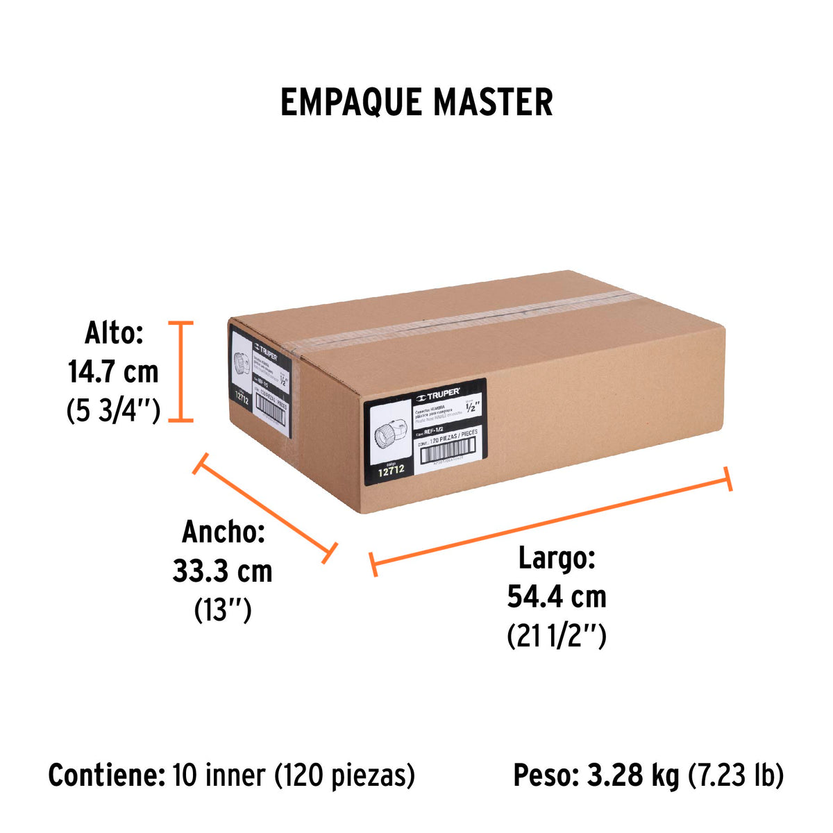 Conector plástico, hembra 1/2"
