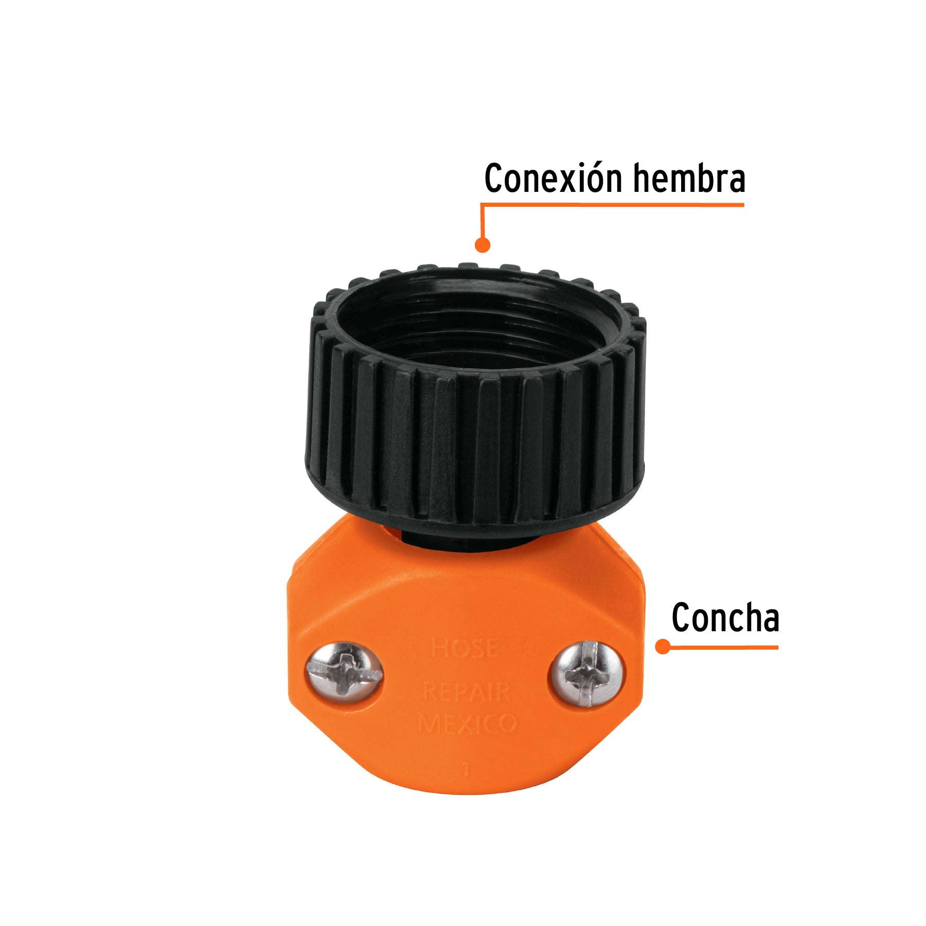 Conector plástico, hembra 1/2"