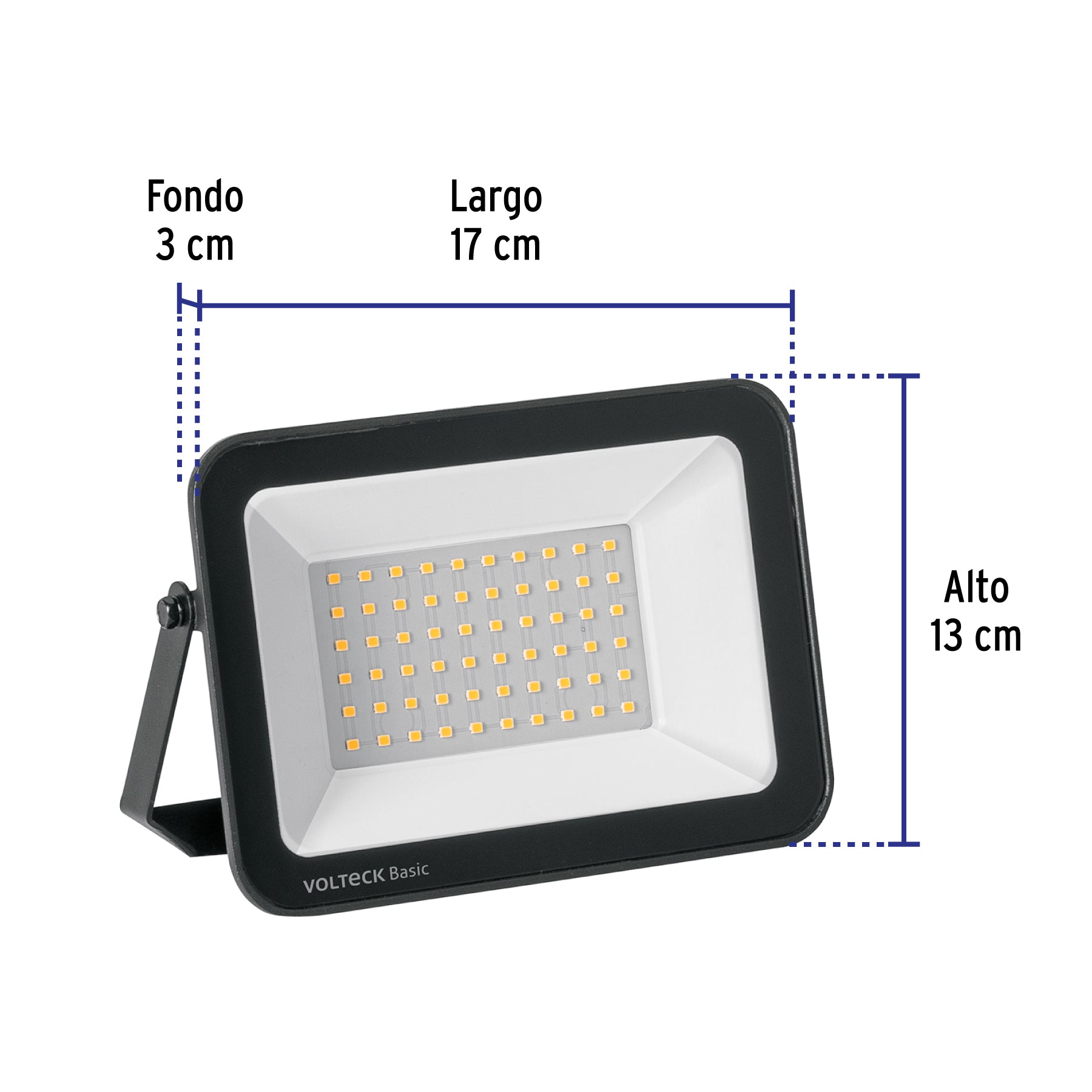 Reflector ultra delgado LED, 50 W, luz cálida,Volteck Basic
