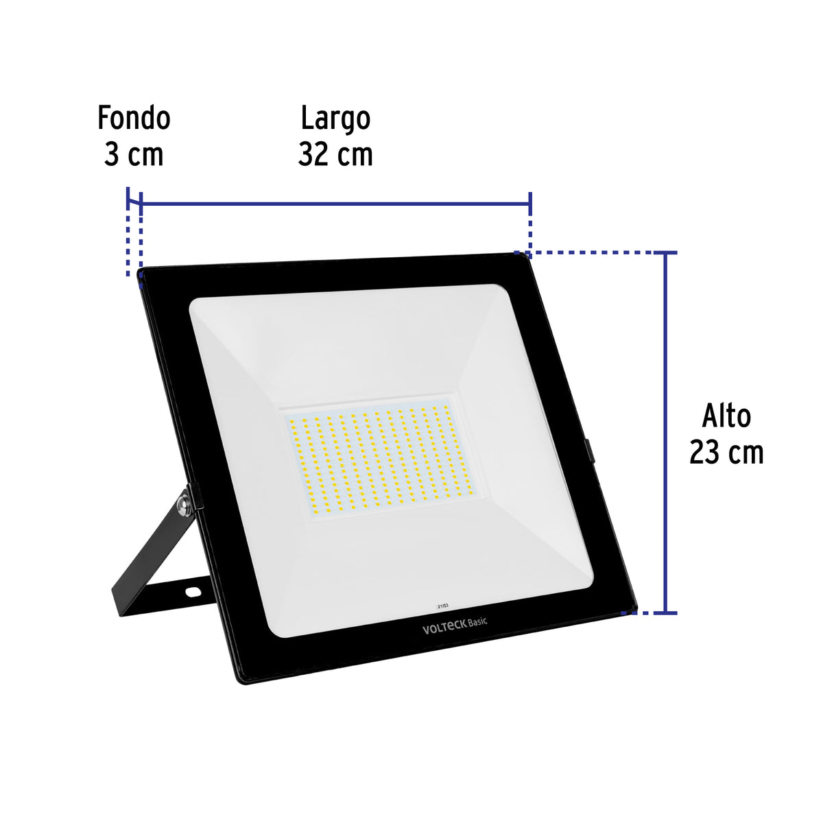 Reflector ultra delgado LED, 150W, luz cálida,Volteck Basic