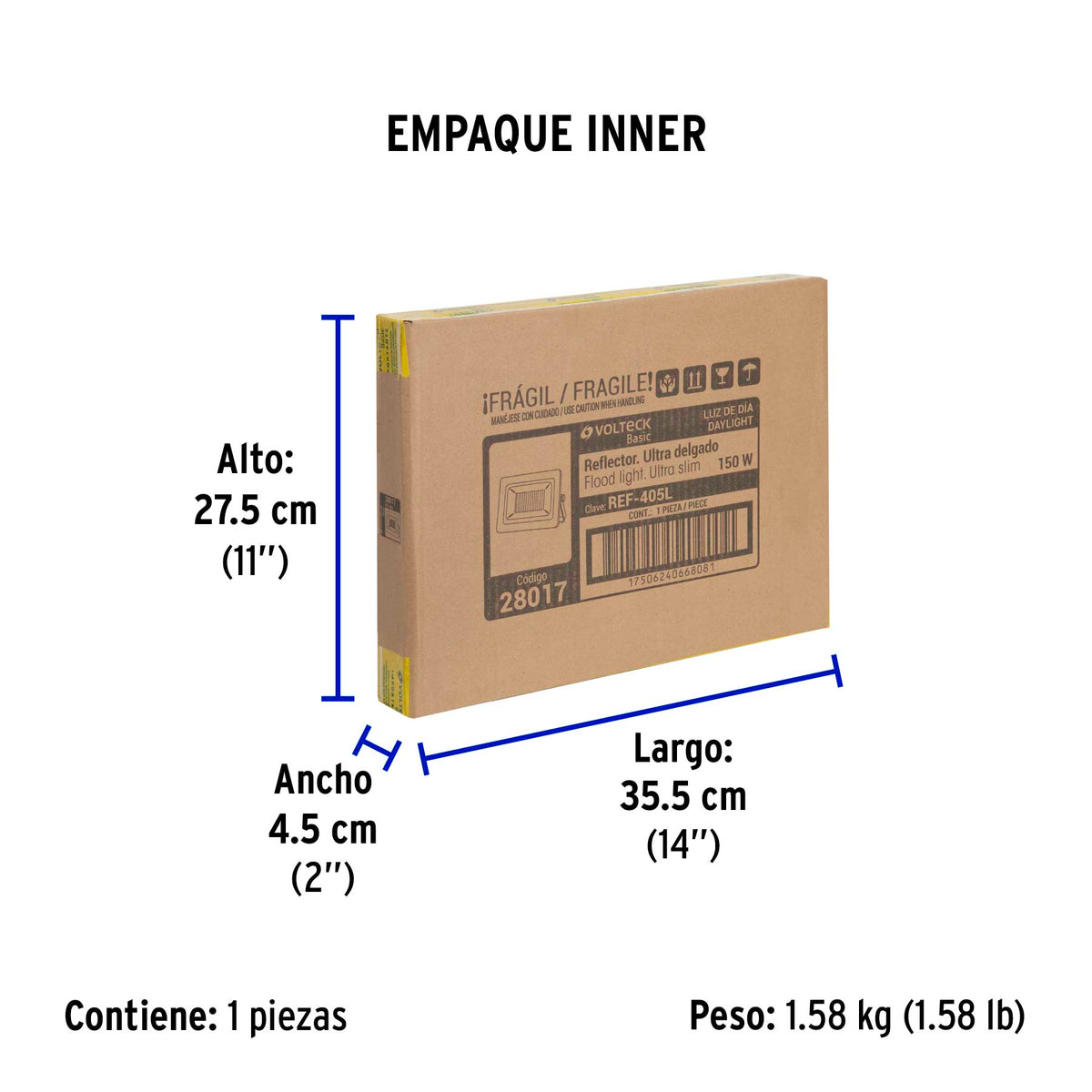Reflector ultra delgado de LED, 150 W