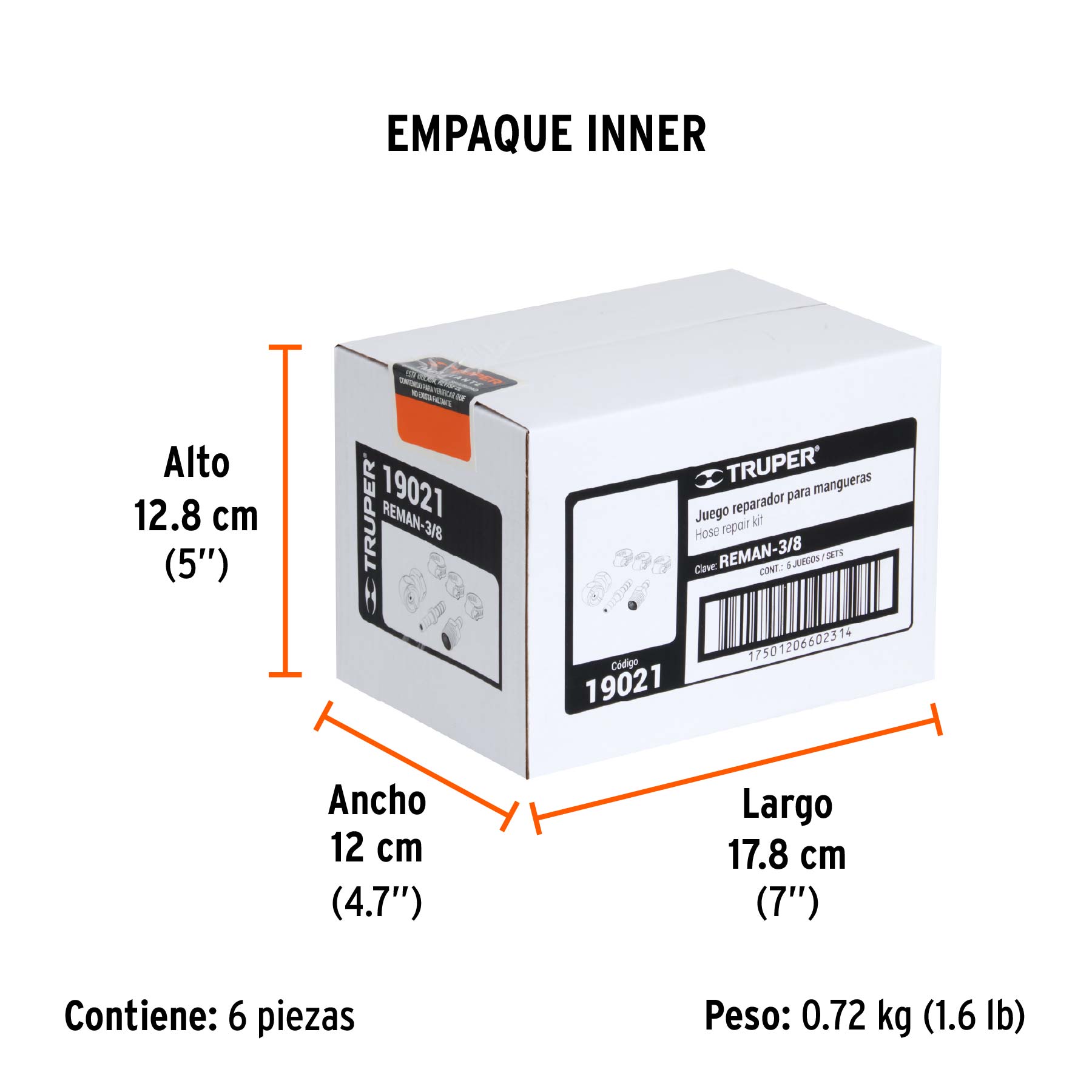 Juego reparador para manguera de 3/8"
