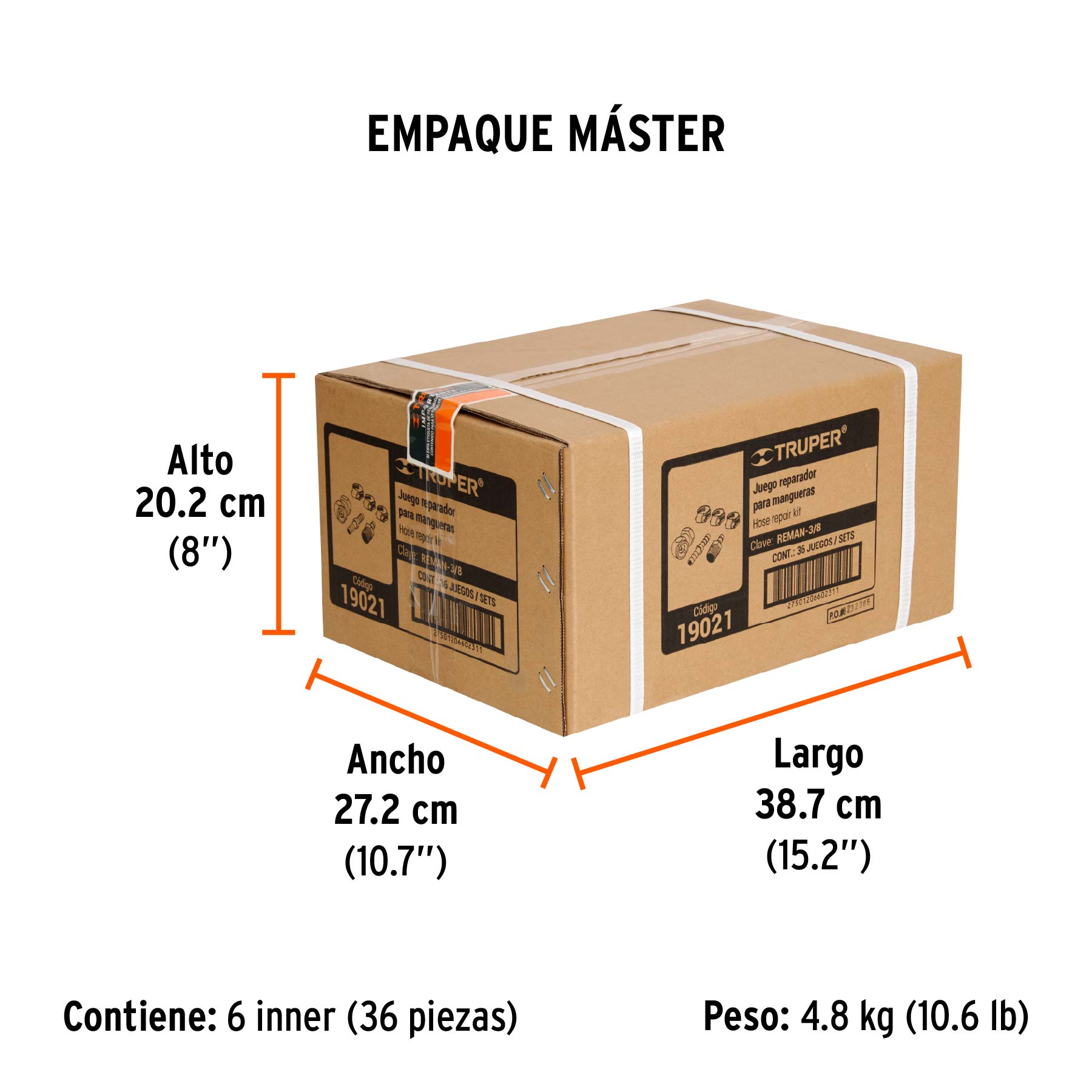 Juego reparador para manguera de 3/8"