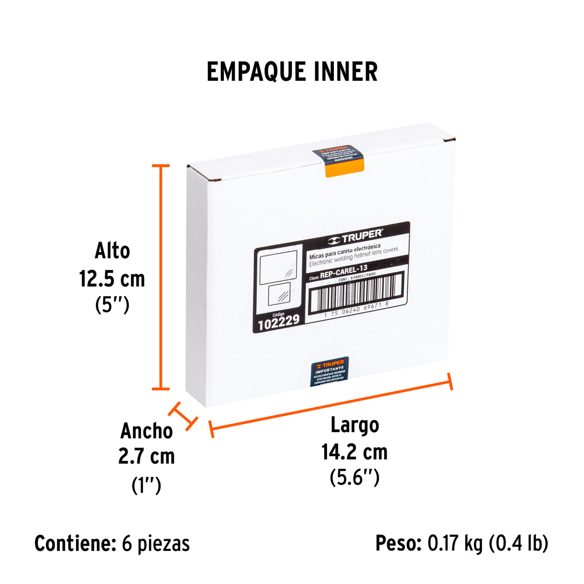 Bolsa con 2 micas para careta CAREL-13, TRUPER
