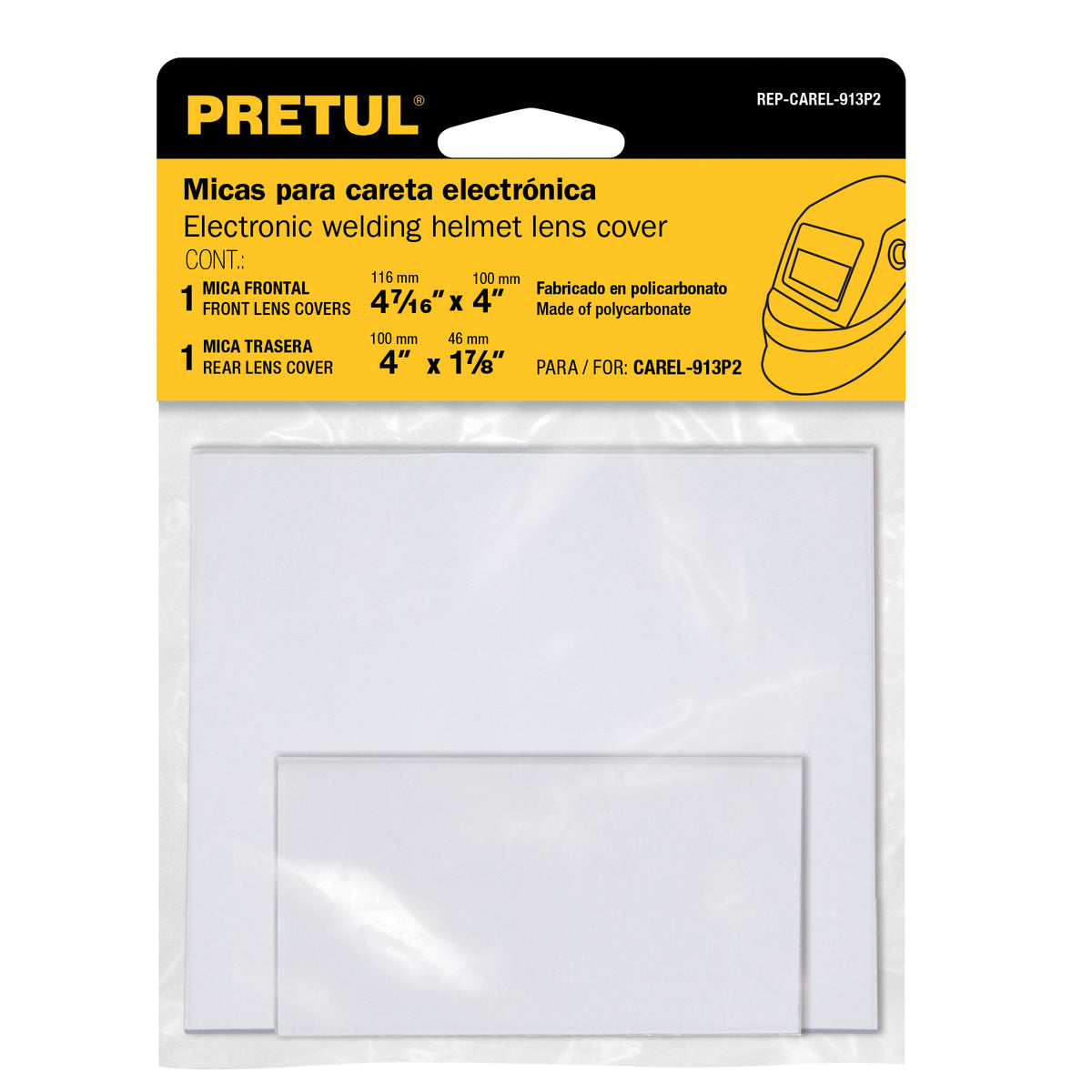 Repuesto de micas para caretas electrónicas CAREL-913P2