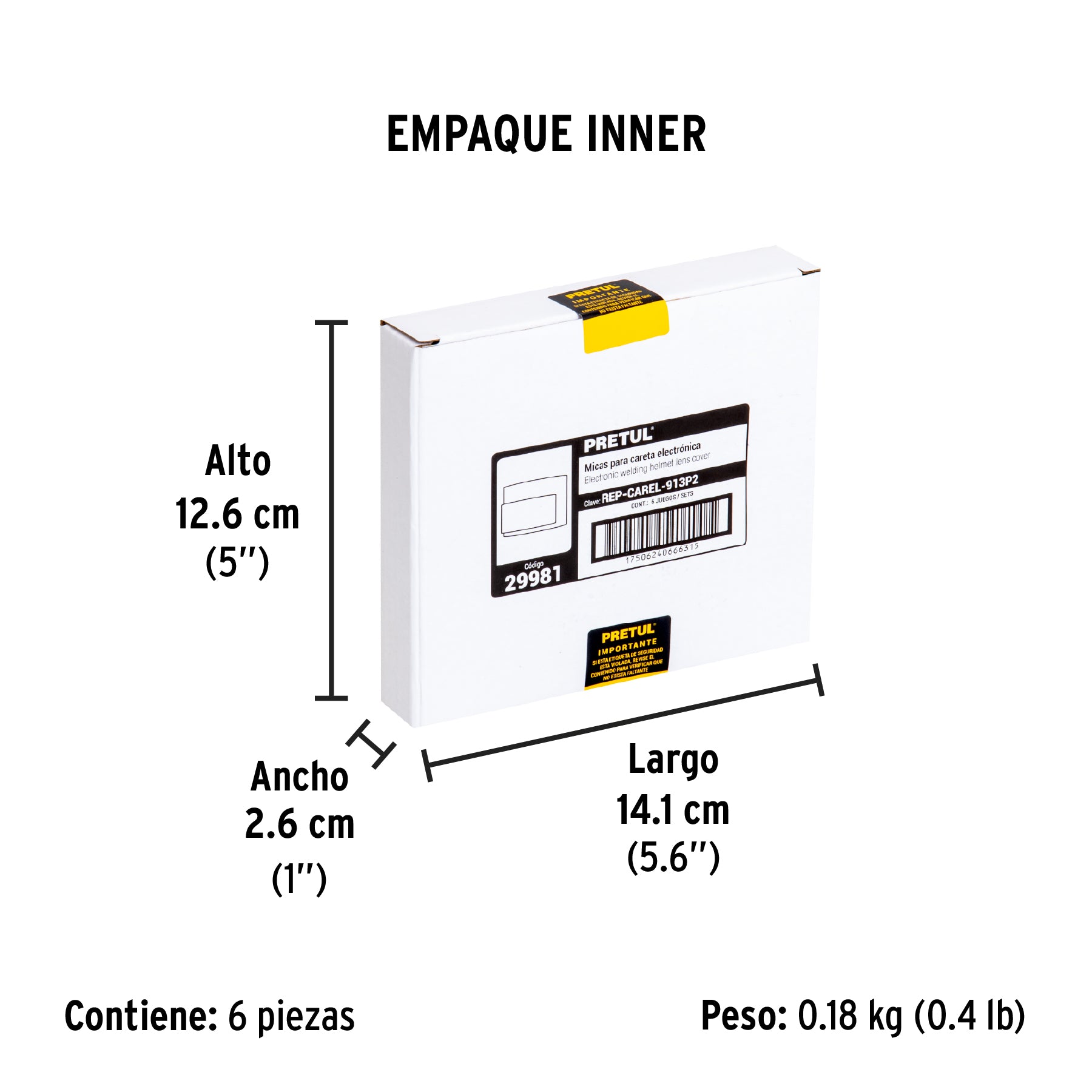 Repuesto de micas para caretas electrónicas CAREL-913P2