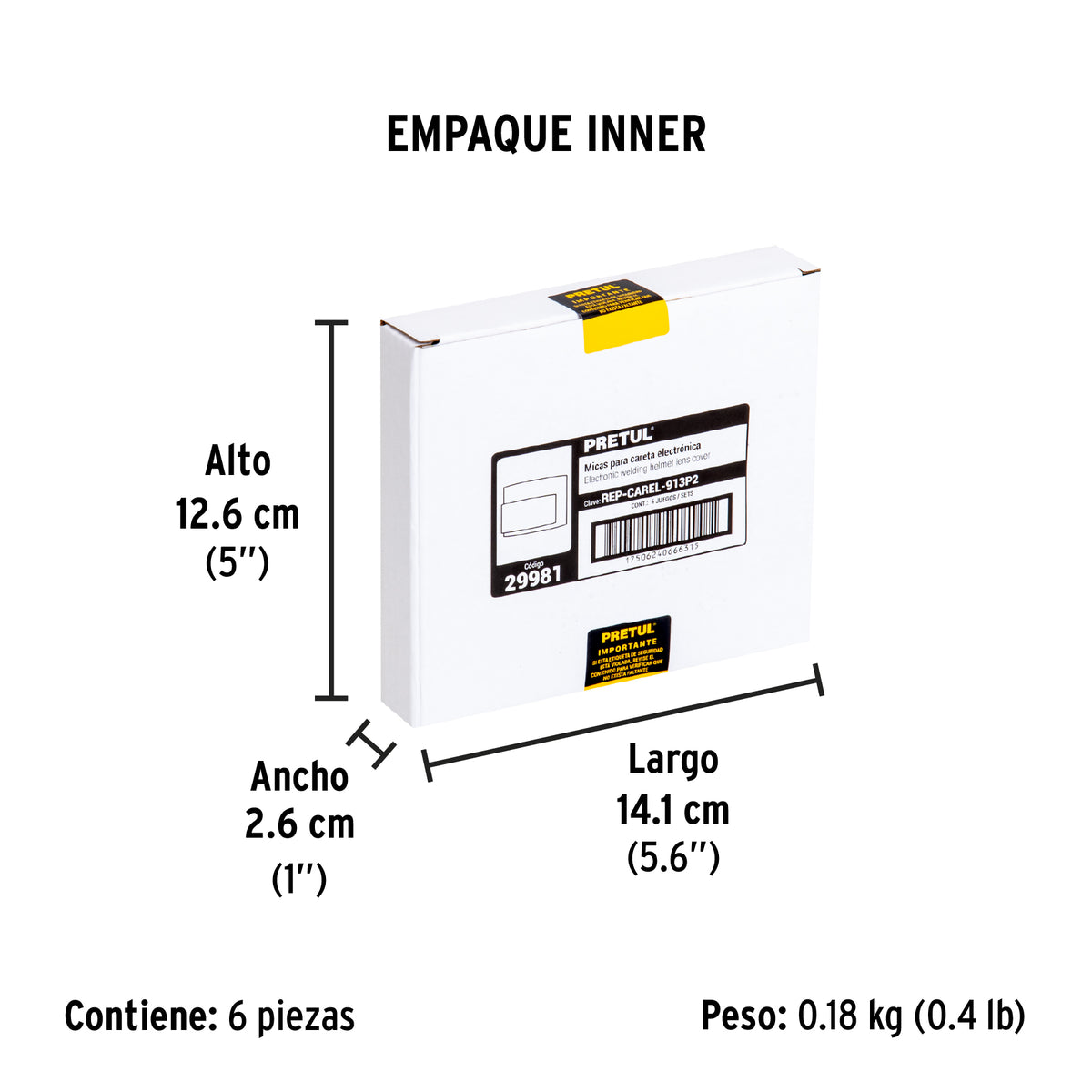 Repuesto de micas para caretas electrónicas CAREL-913P2